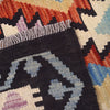 Colorful Flat-Weave Wool Kilim 3' 5" x 4' 9" ft / 105 x 146 cm - No. P26922