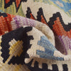 Colorful Flat-Weave Wool Kilim 3' 5" x 4' 9" ft / 105 x 146 cm - No. P26922