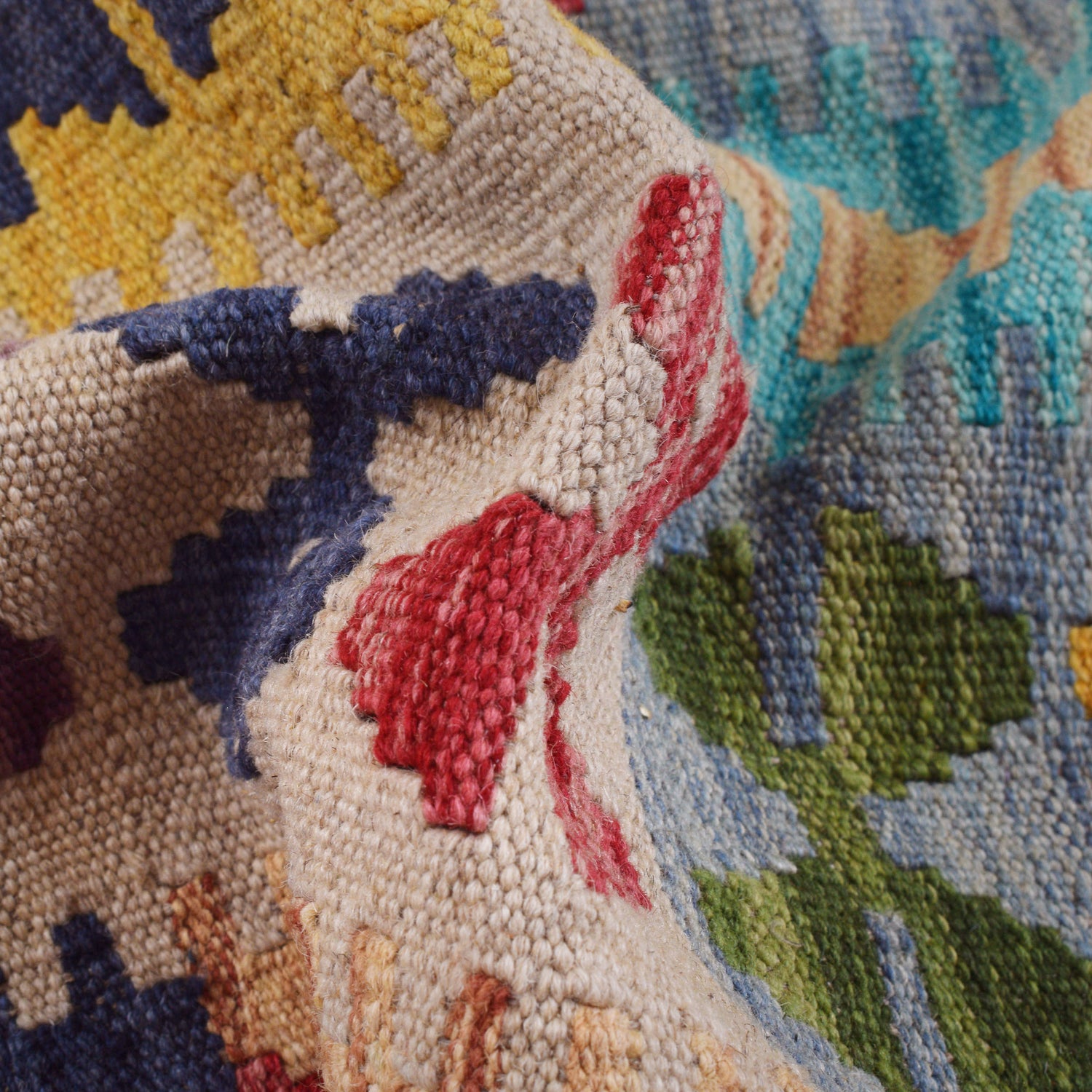 Colorful Flat-Weave Wool Kilim 8' 5" x 11' 2" ft / 256 x 341 cm - No. P26968