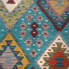 Colorful Flat-Weave Wool Kilim 6' 7" x 9' 9" ft / 200 x 297 cm - No. P26993