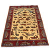 Handmade Afghan War Area Rug 3' 4" x 4' 9" ft / 101 x 146 cm - No. P28040