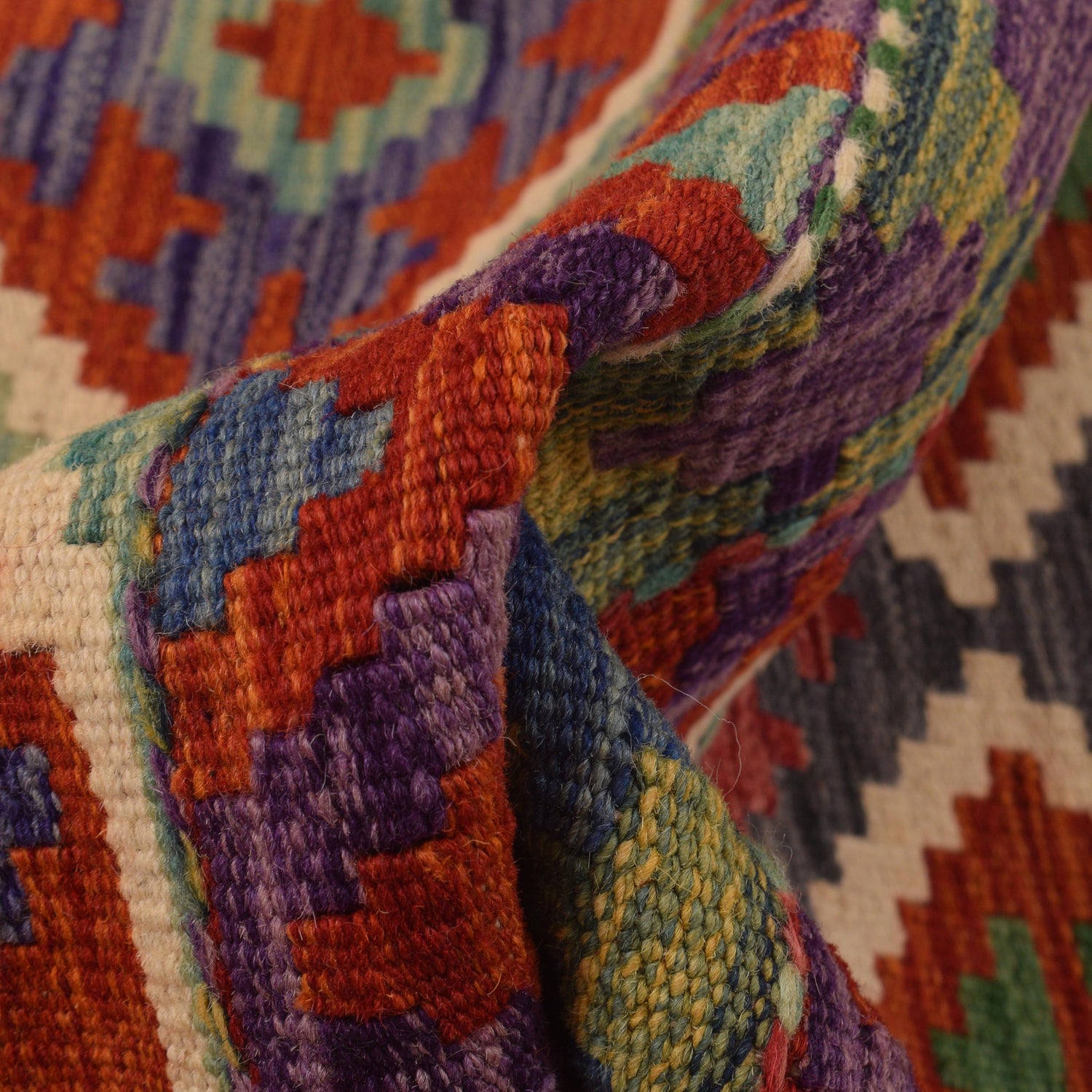 Hand Knotted Flatweave Kilim Runner 2' 5" x 6' 8" ft / 73 x 203 cm - No. P34244