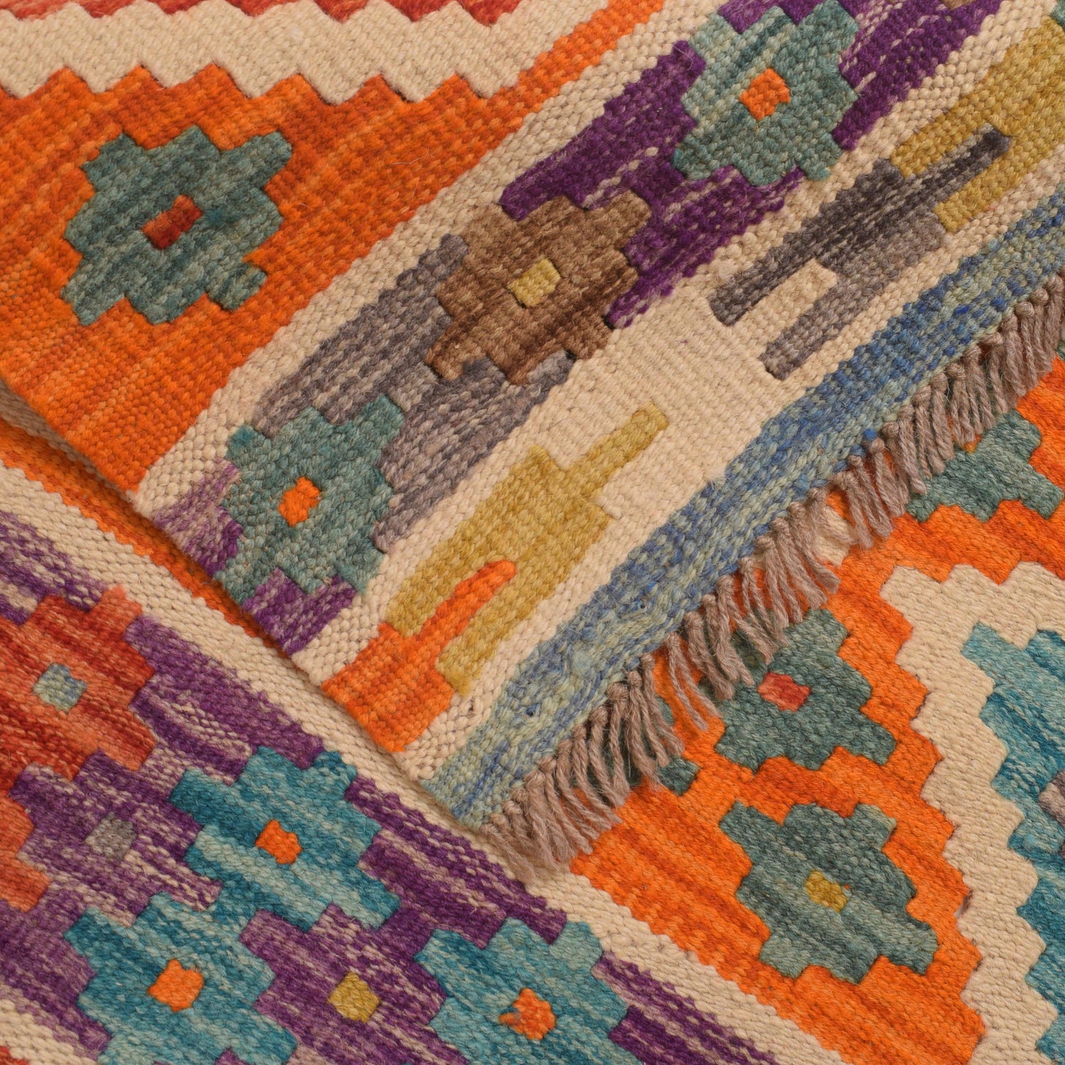 Handmade Afghan Vegetable Kilim Runner 2' 4" x 7' 8" ft / 70 x 234 cm - No. P34248