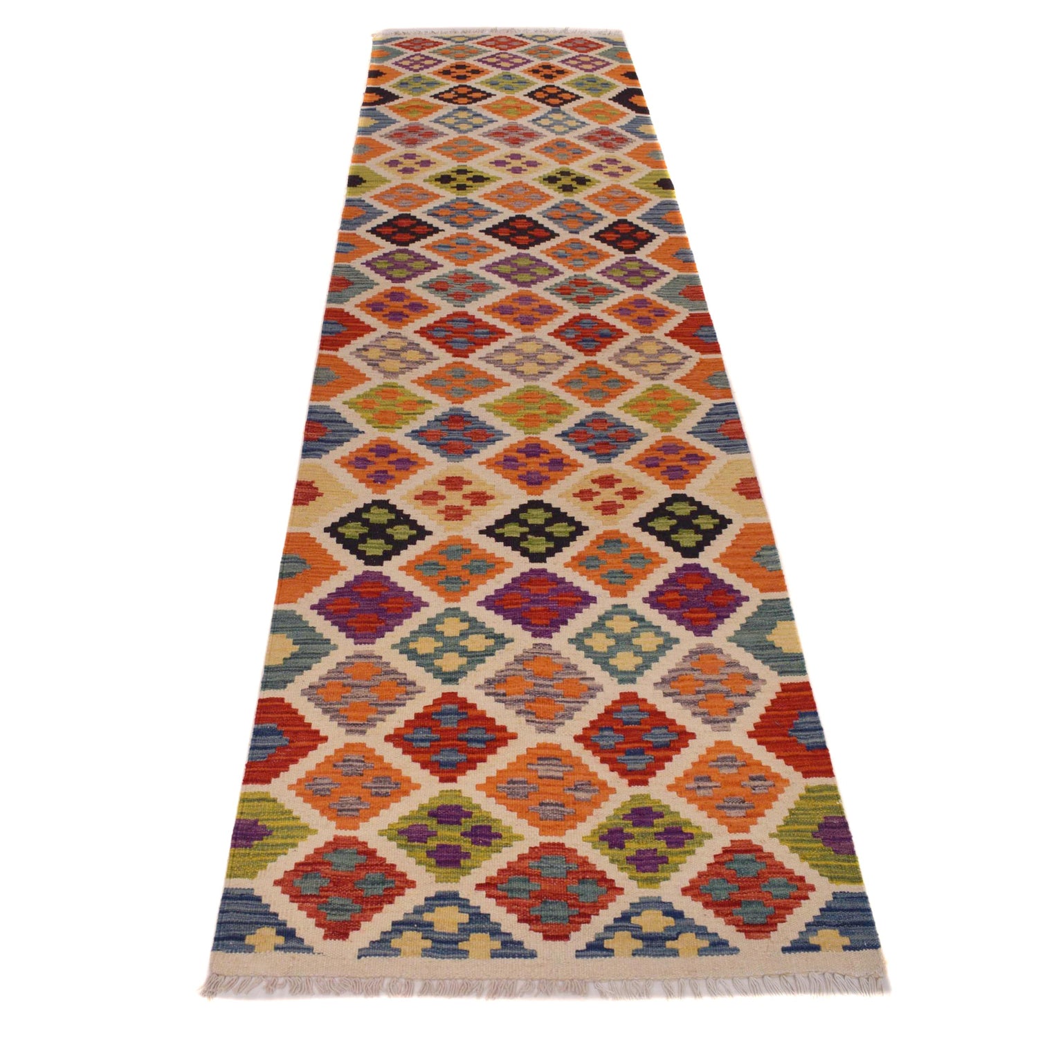 Long Chobi Kilim Runner 2' 7" x 10' 0" ft / 78 x 305 cm - No. P34258