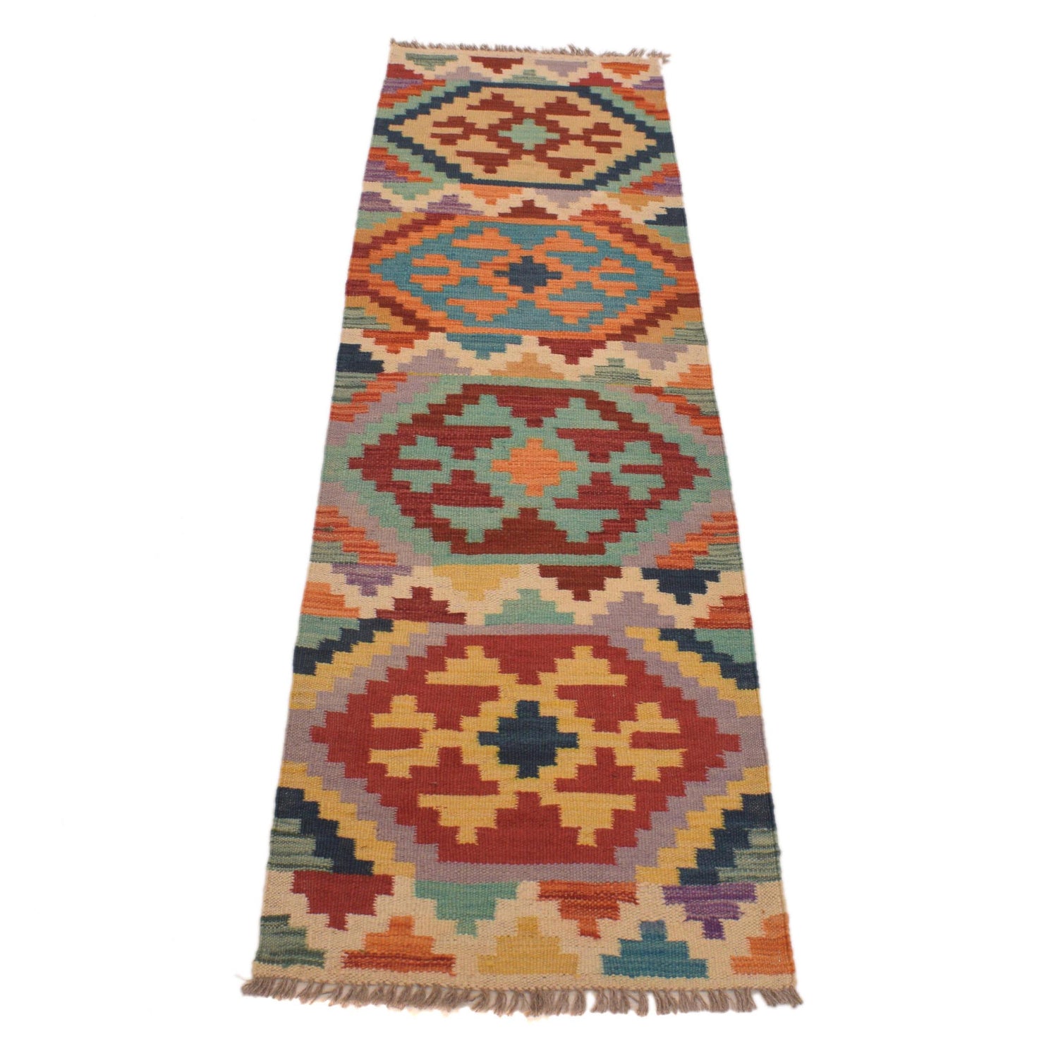 Short Kilim Runner 1' 8" x 6' 4" ft / 50 x 194 cm - No. P34263