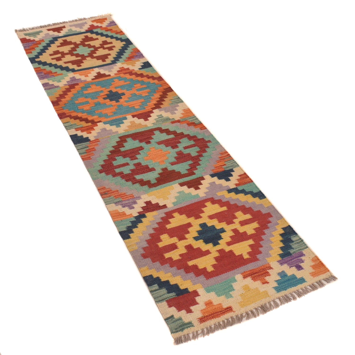 Short Kilim Runner 1' 8" x 6' 4" ft / 50 x 194 cm - No. P34263