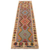 Multi Color ful Flat-Weave Wool Kilim Runner 1' 9" x 6' 6" ft / 54 x 198 cm - No. P34270