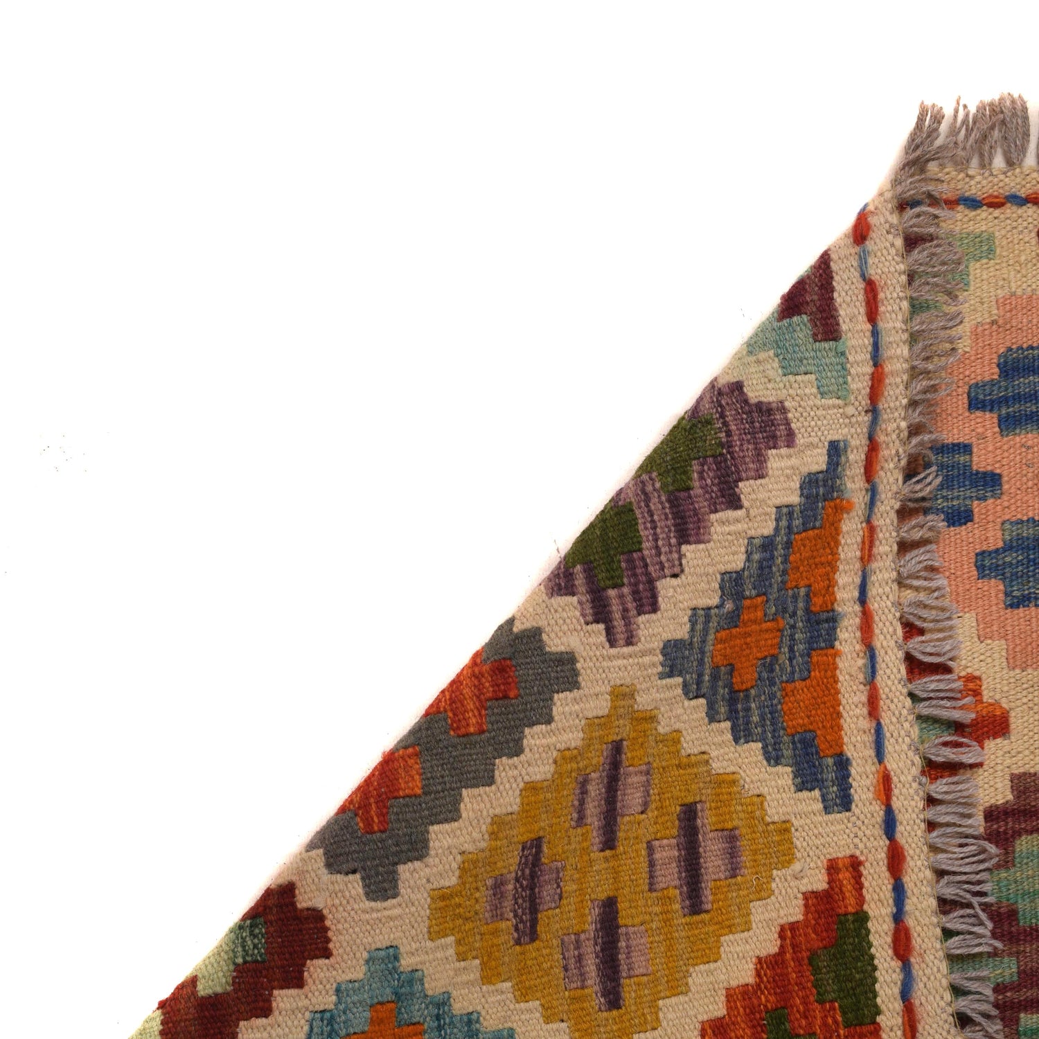 Hand Knotted Flatweave Kilim Runner 2' 6" x 9' 9" ft / 75 x 296 cm - No. P34294