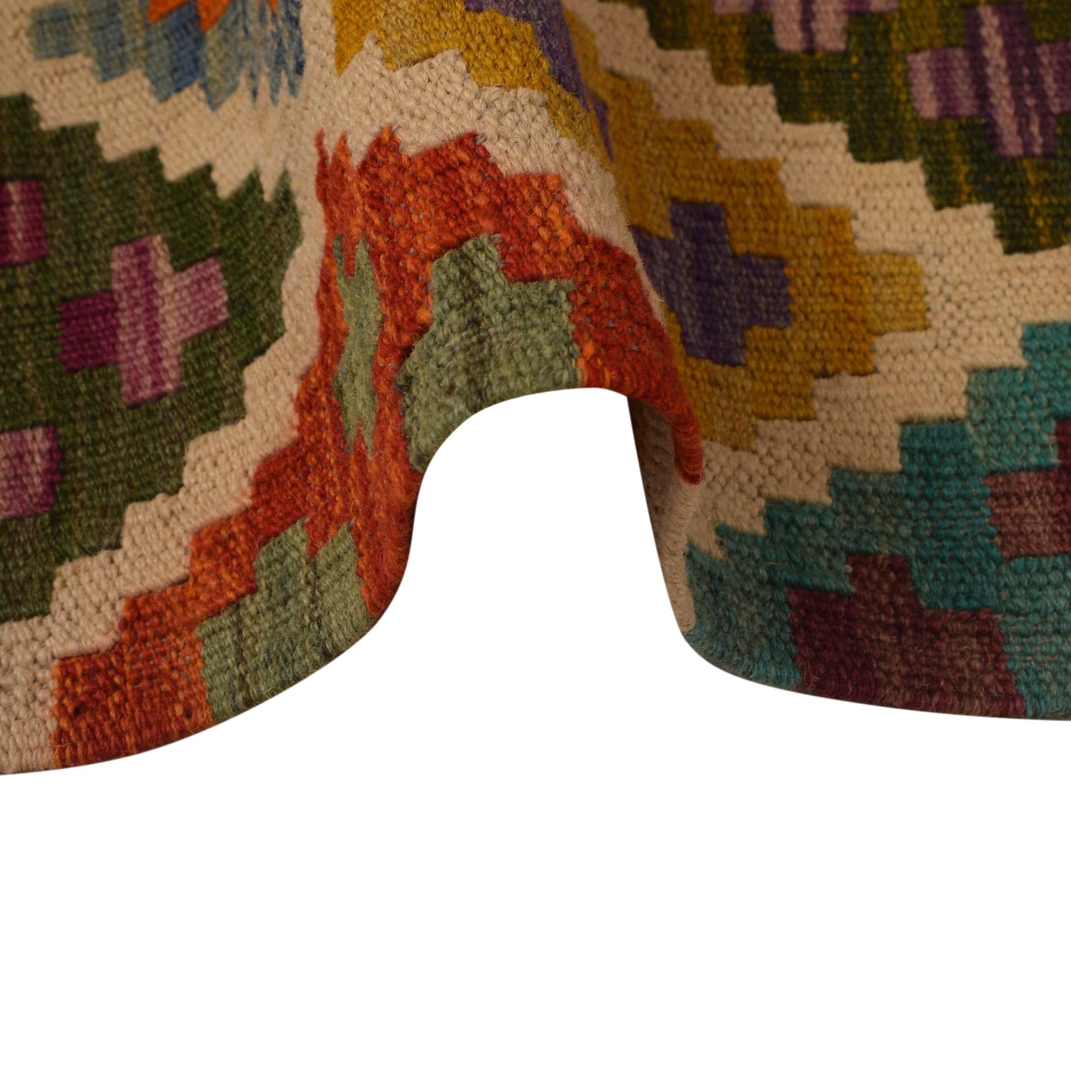 Hand Knotted Flatweave Kilim Runner 2' 6" x 9' 9" ft / 75 x 296 cm - No. P34294