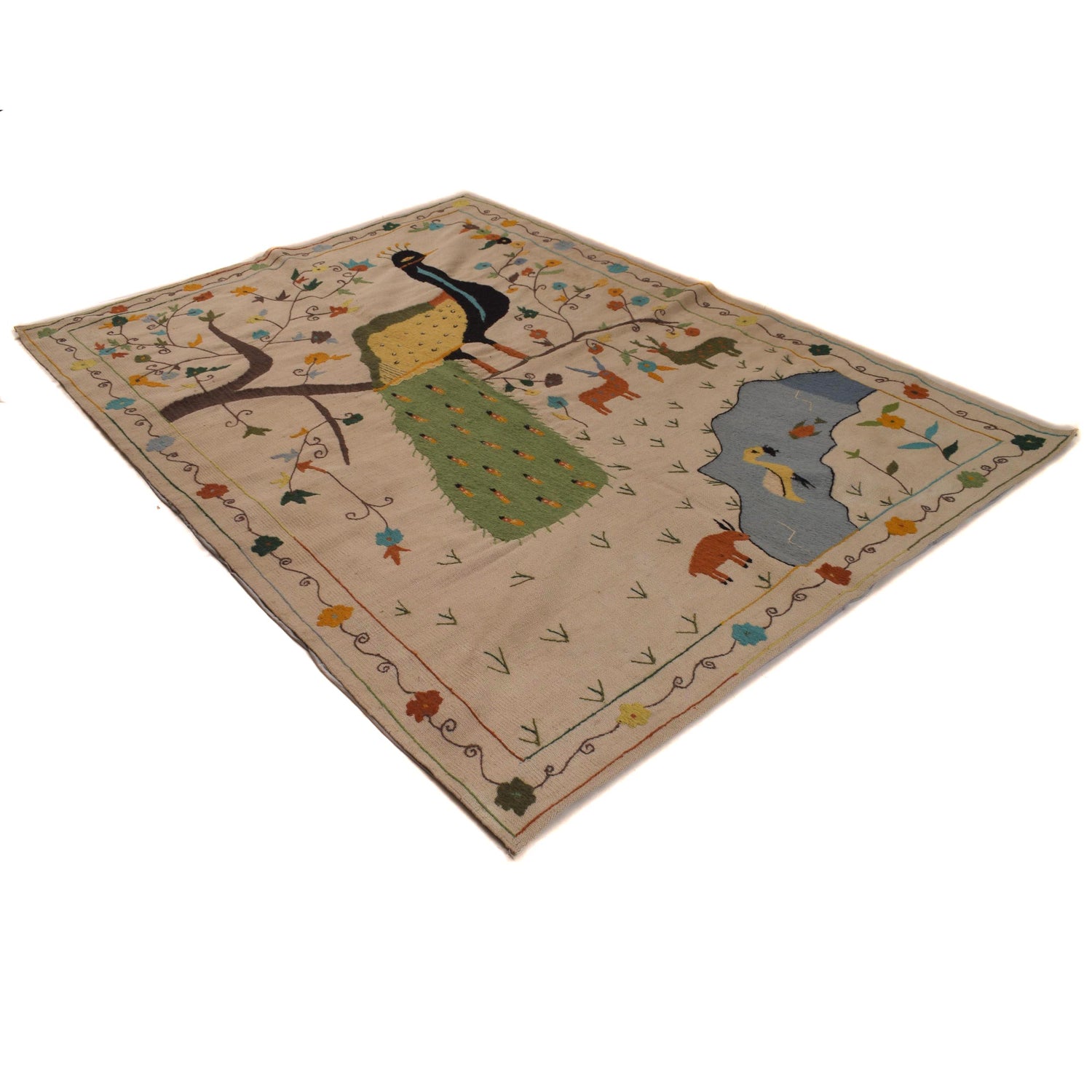 Design Embroidery Kilim 5' 5" x 7' 8" ft / 166 x 233 cm - No. P34395