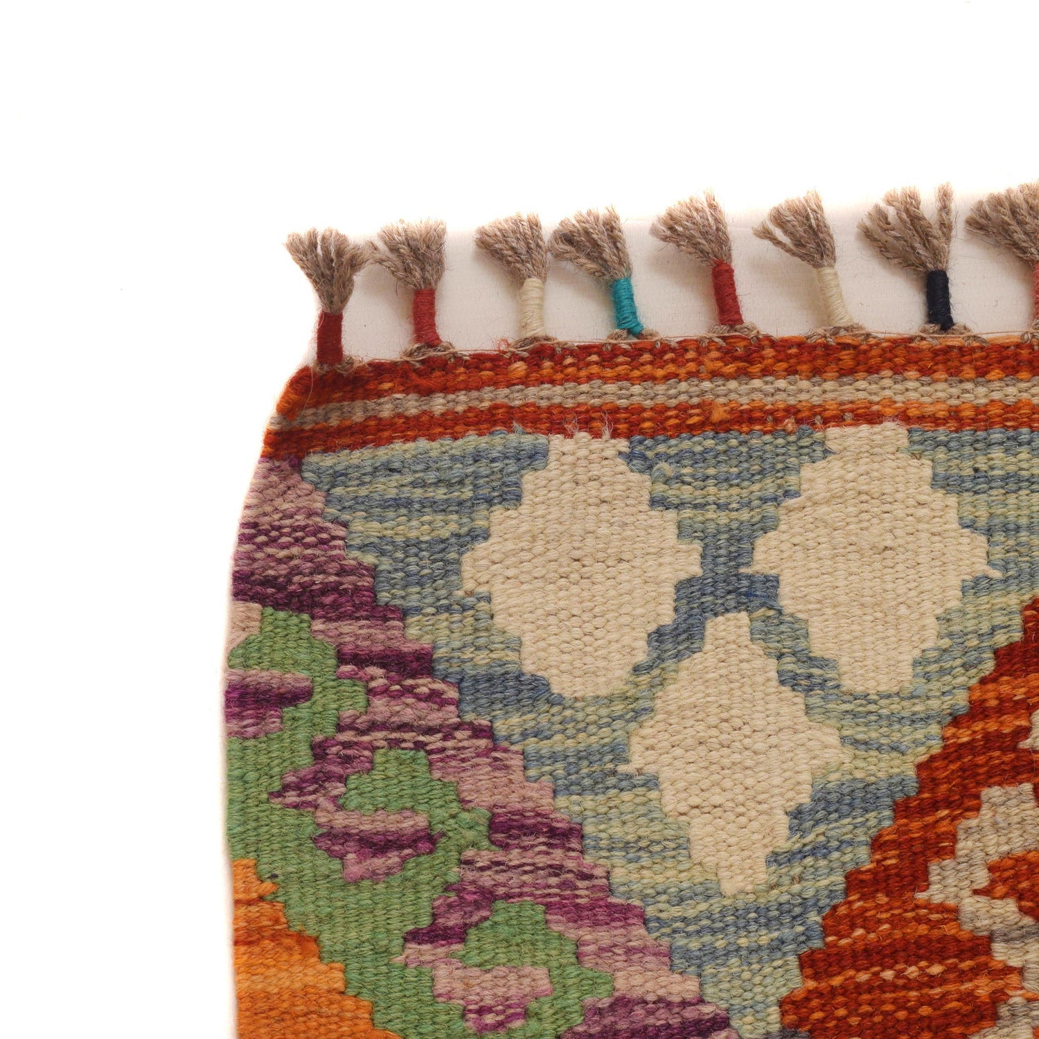 Hand Knotted Afghan Style Kilim 4' 4" x 5' 9" ft / 133 x 174 cm - No. P34897