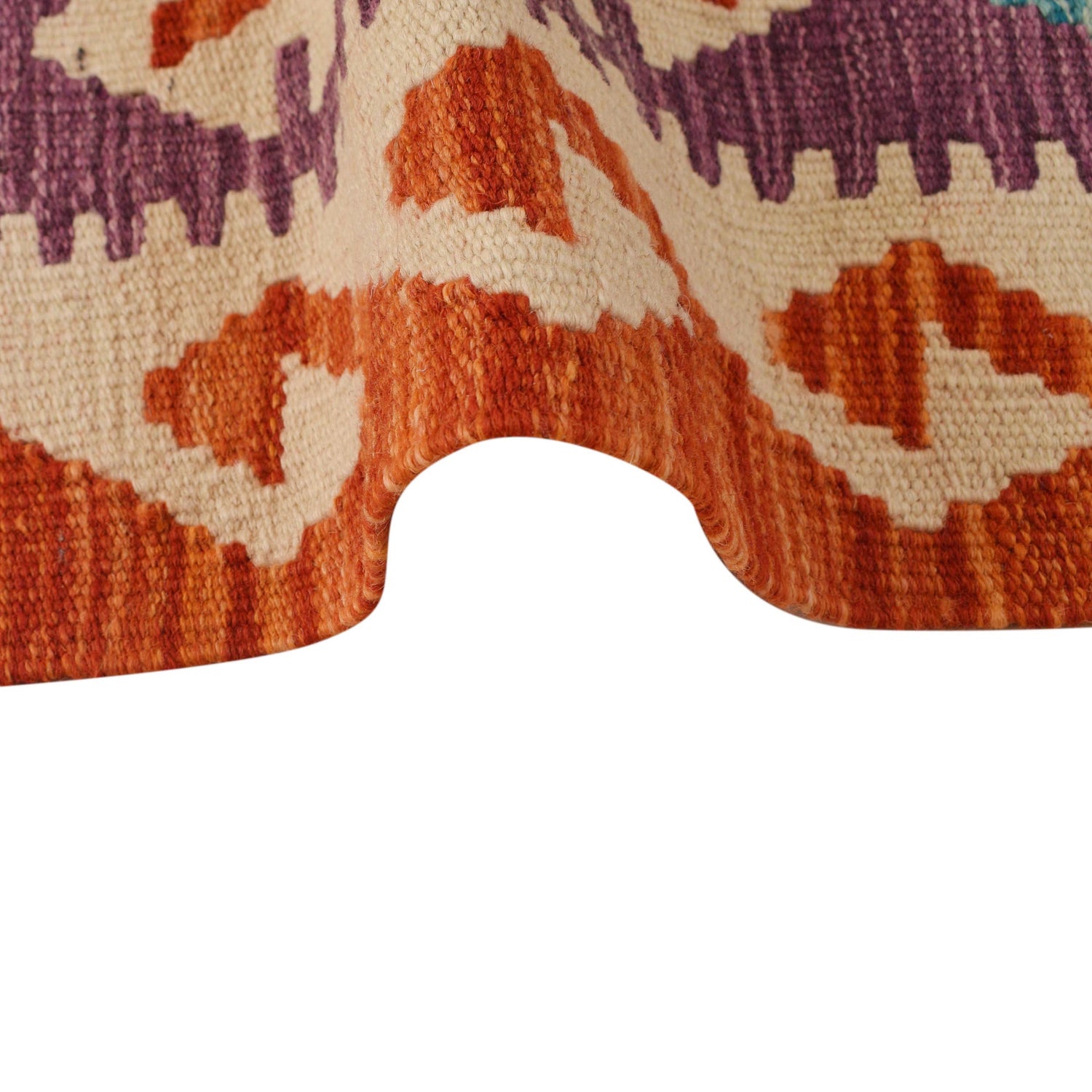 Hand Knotted Afghan Style Kilim 4' 0" x 6' 1" ft / 123 x 186 cm - No. P34900