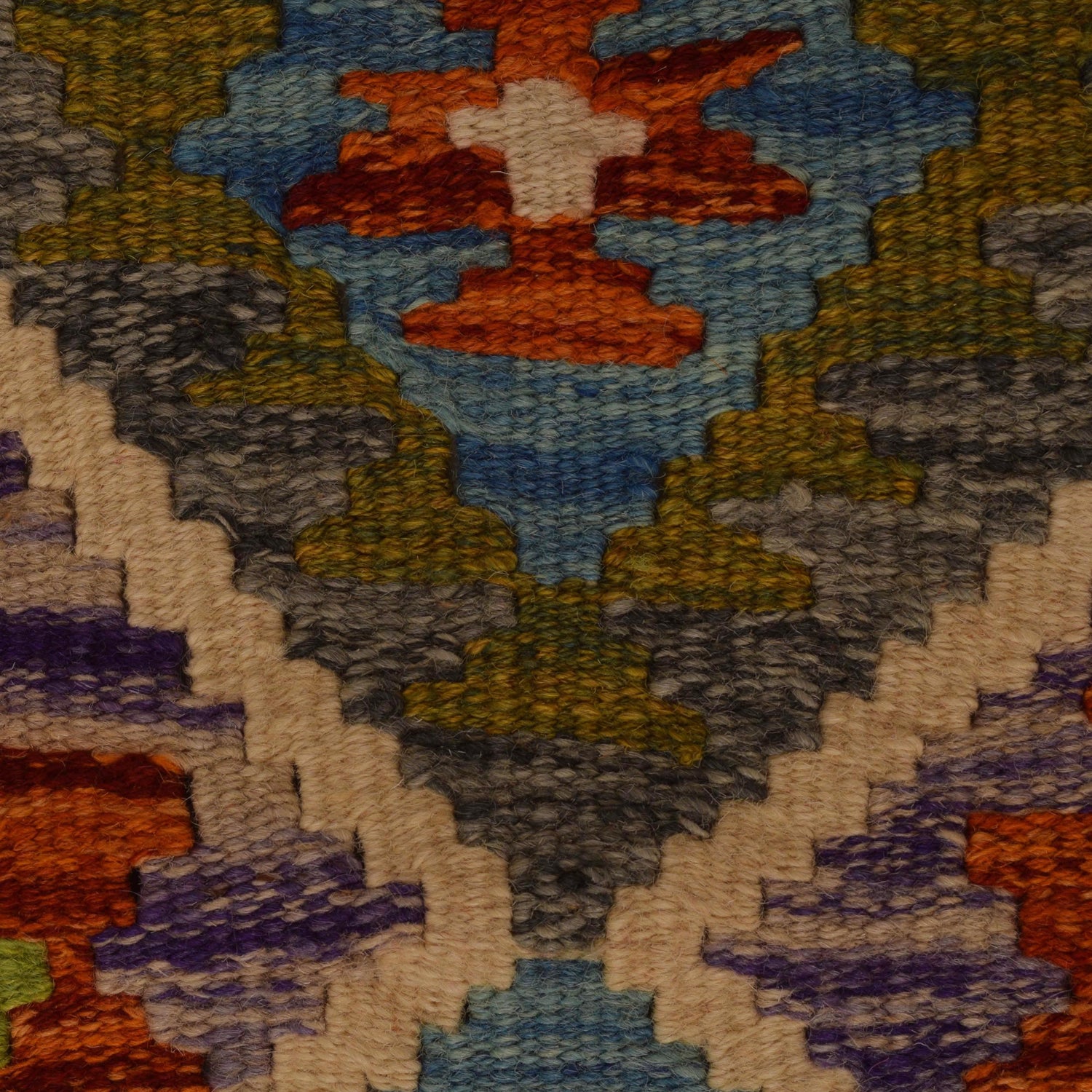 Hand Woven Wool Kelim 2' 8" x 3' 9" ft / 82 x 115 cm - No. P34902