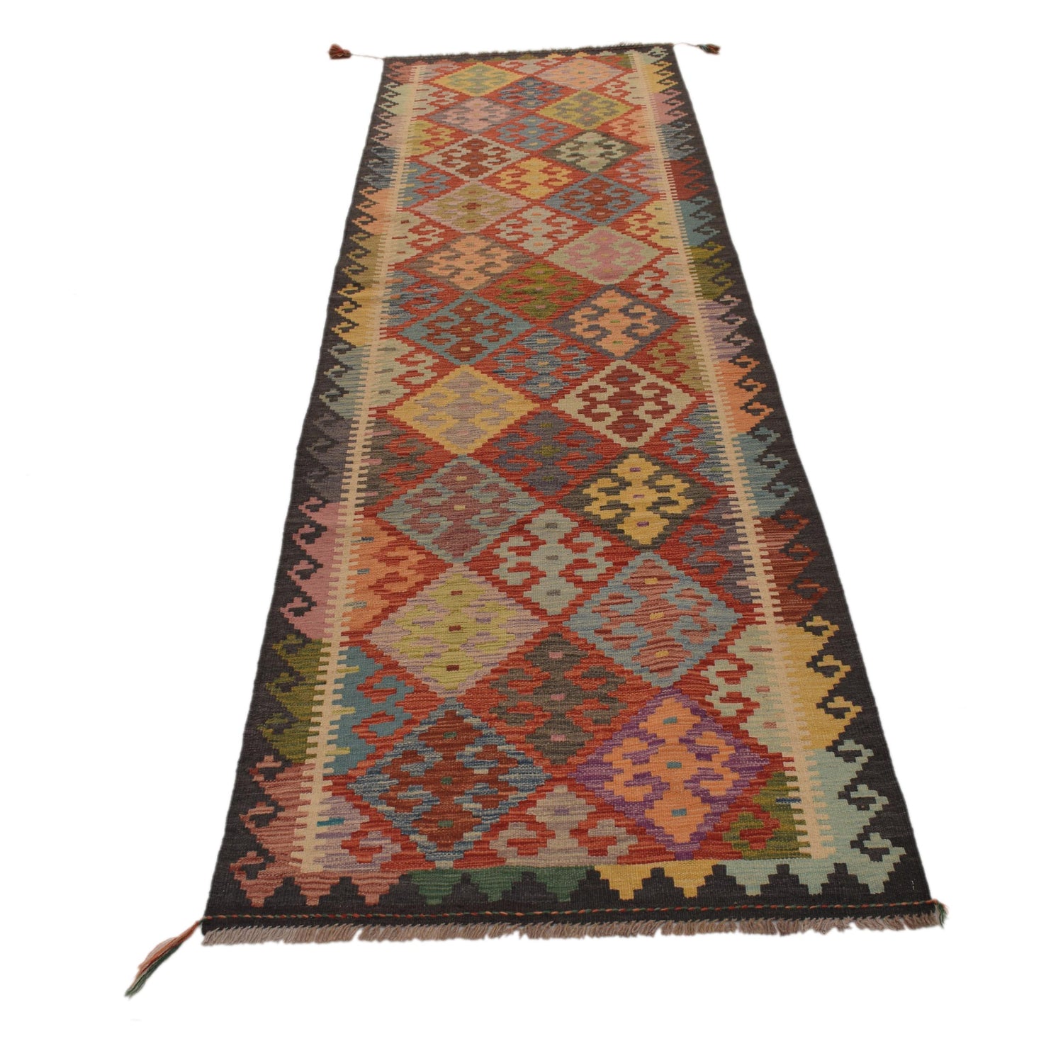 Long Chobi Kilim Runner 2' 9" x 10' 1" ft / 84 x 307 cm - No. P34903