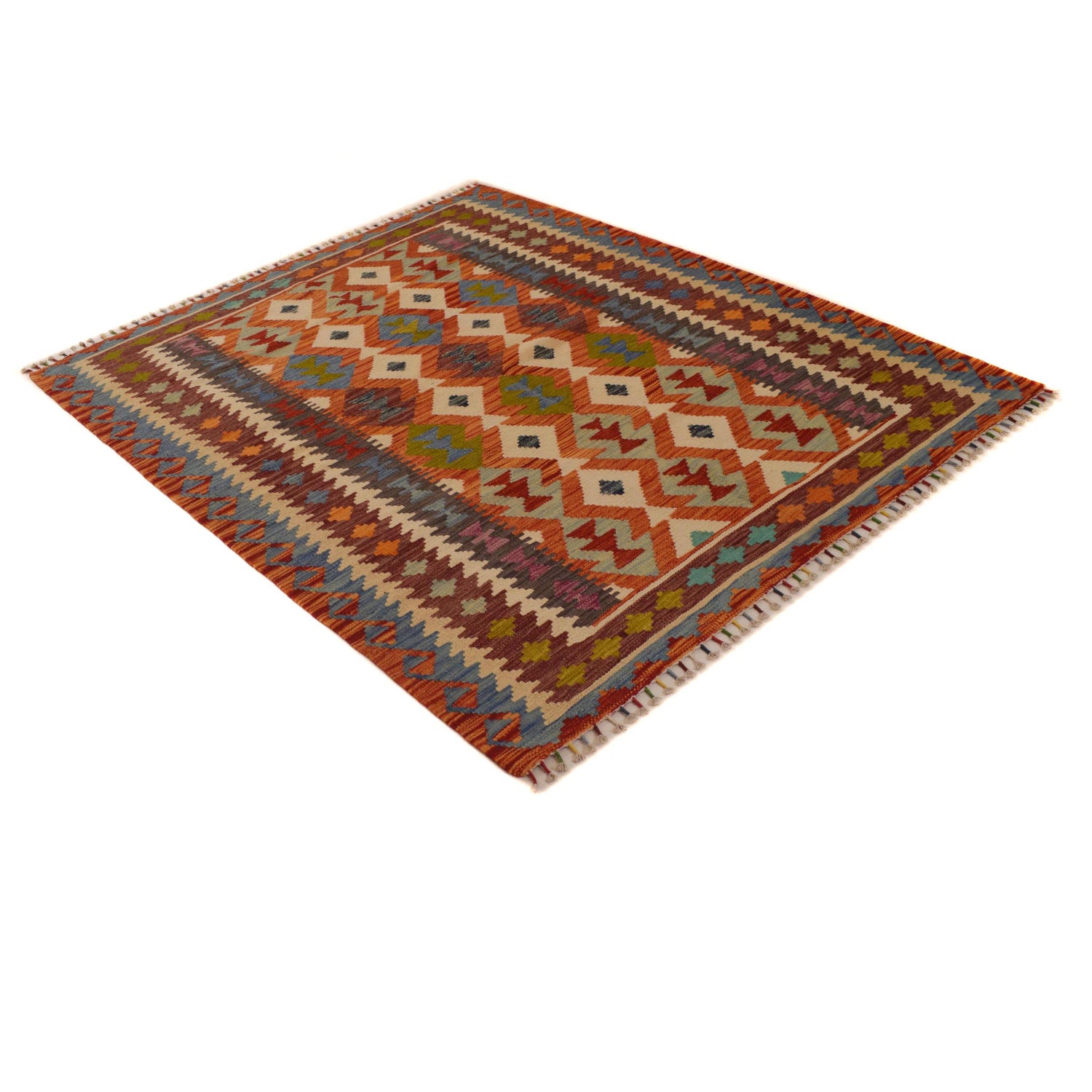 Handmade Vegetable Kelim 5' 1" x 6' 2" ft / 156 x 187 cm - No. P34913