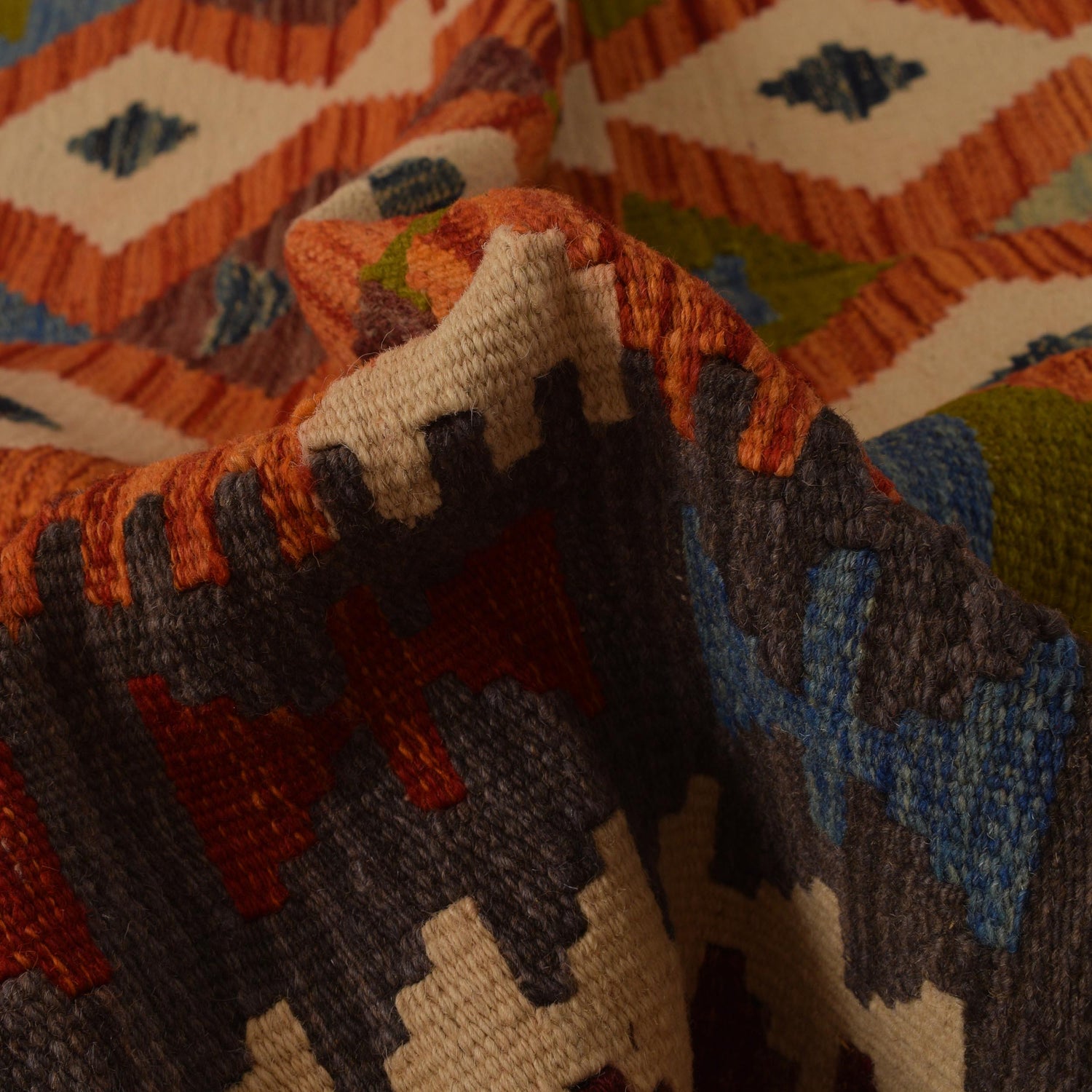 Handmade Vegetable Kelim 5' 1" x 6' 2" ft / 156 x 187 cm - No. P34913