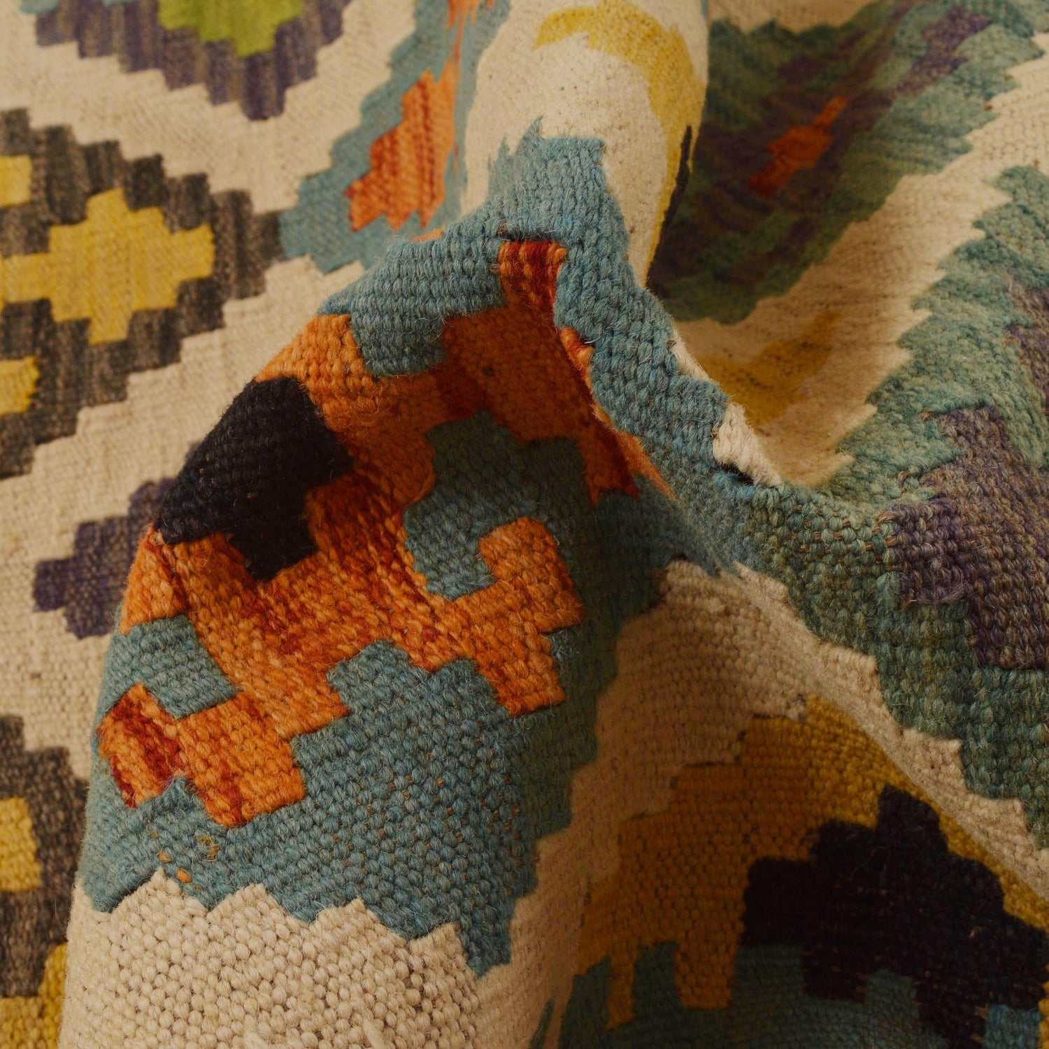 Hand Knotted Afghan Style Kilim Runner 2' 8" x 9' 7" ft / 81 x 292 cm - No. P34916