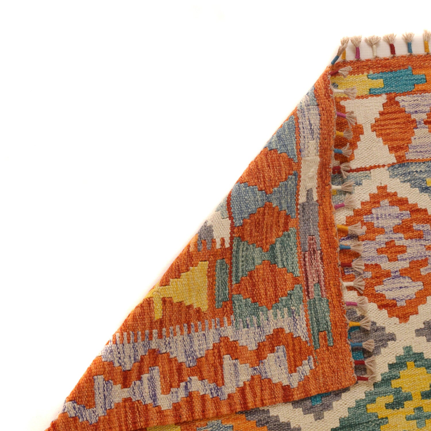 Hand Woven Wool Kelim 4' 2" x 5' 10" ft / 128 x 177 cm - No. P34924