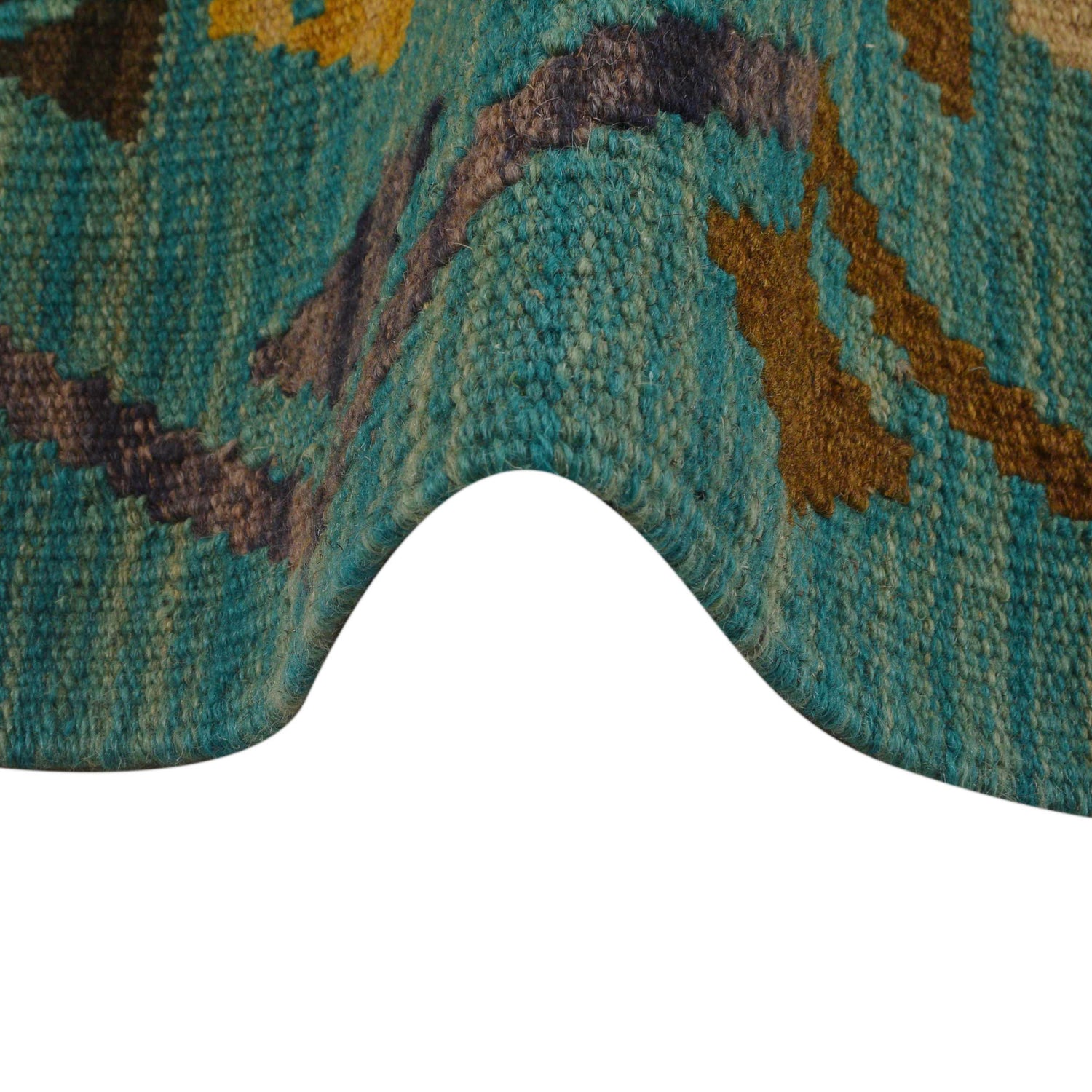 Hand Knotted Afghan Style Kilim 6' 1" x 7' 11" ft / 185 x 242 cm - No. P34960