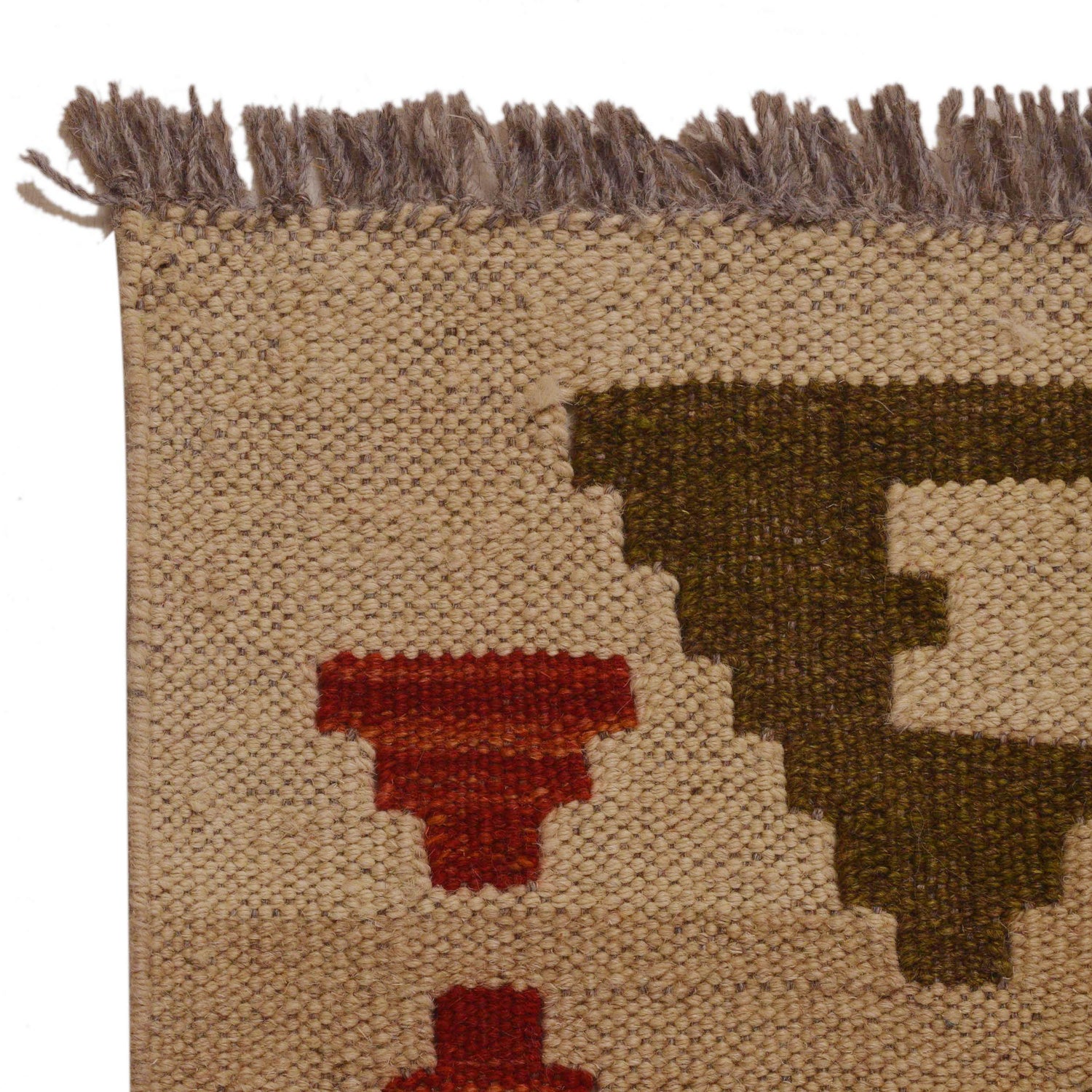 Hand Knotted Afghan Style Kilim 5' 10" x 8' 3" ft / 177 x 252 cm - No. P34961