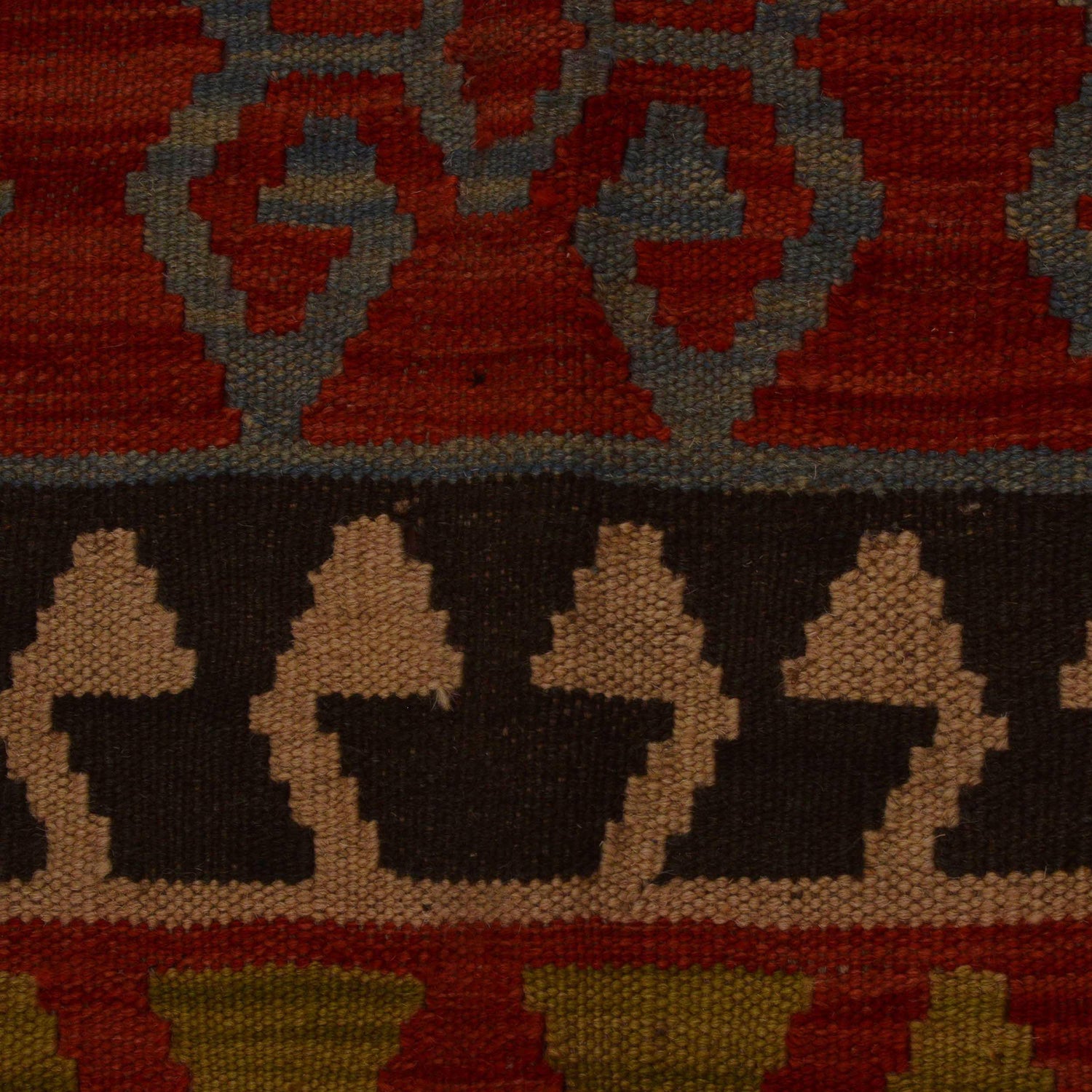 Hand Woven Wool Kelim 5' 10" x 7' 9" ft / 178 x 236 cm - No. P34962