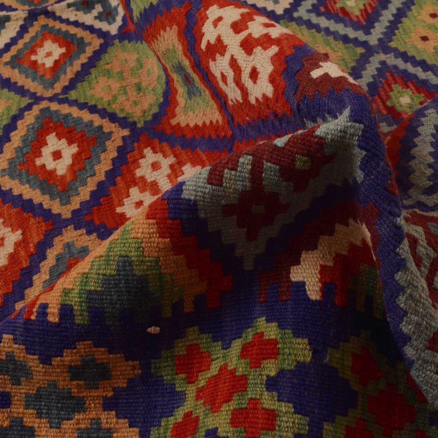 Handmade Turkish Design Wool Kilim 6' 11" x 9' 7" ft / 210 x 292 cm - No. P34964