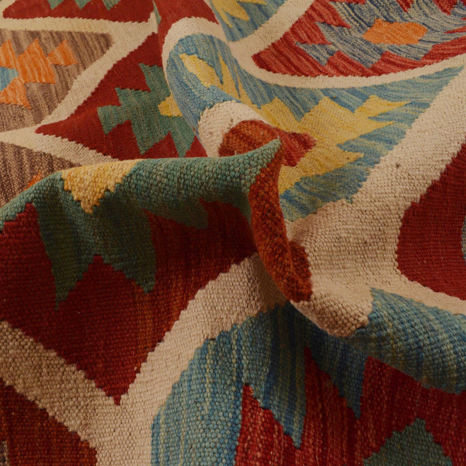 Hand Knotted Flatweave Kilim 7' 11" x 9' 11" ft / 242 x 303 cm - No. P34965