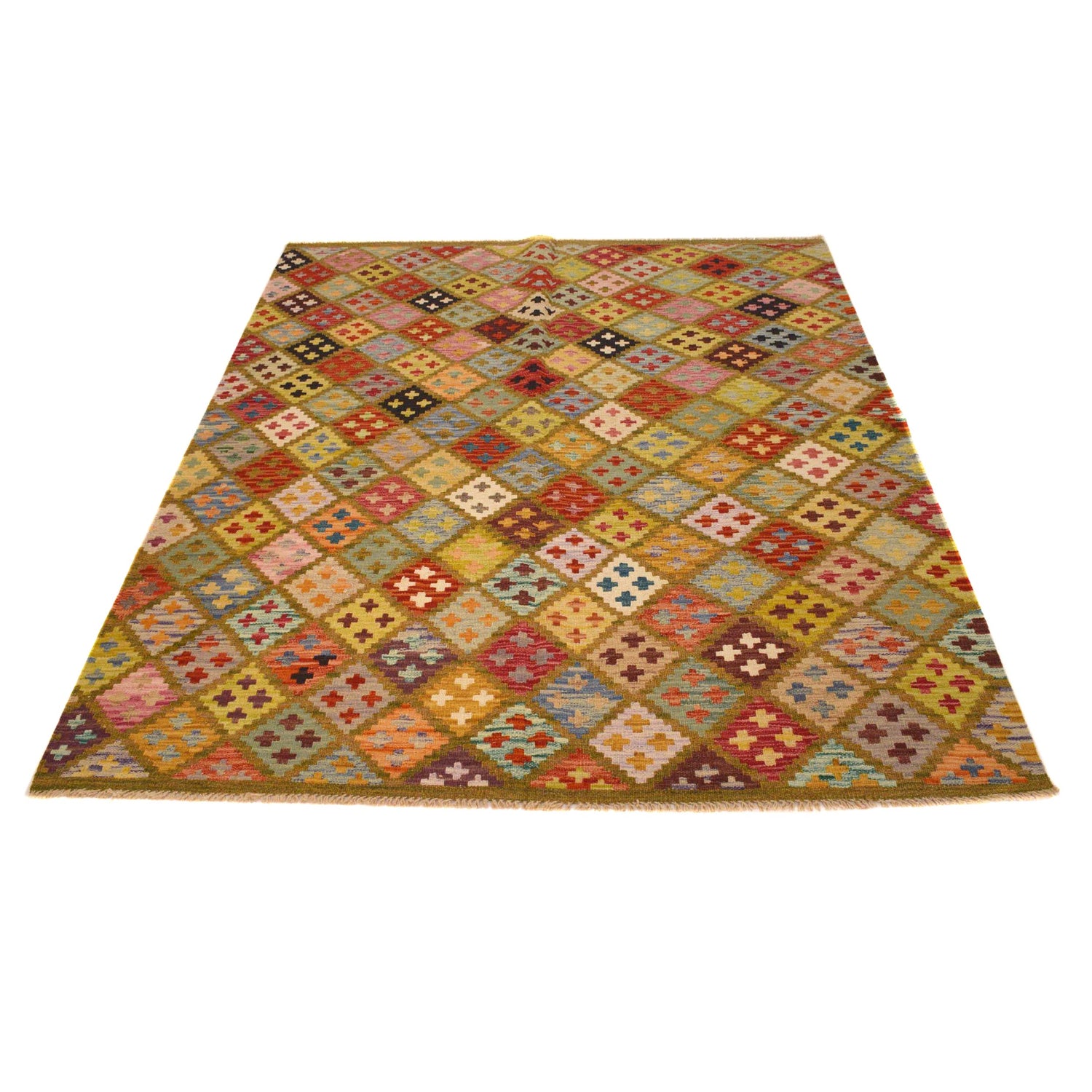 Handmade Vegetable Kelim 5' 3" x 6' 9" ft / 160 x 206 cm - No. P34966