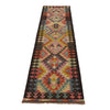 Hand Knotted Afghan Style Kilim Runner 1' 9" x 8' 0" ft / 53 x244 cm - No. P34971