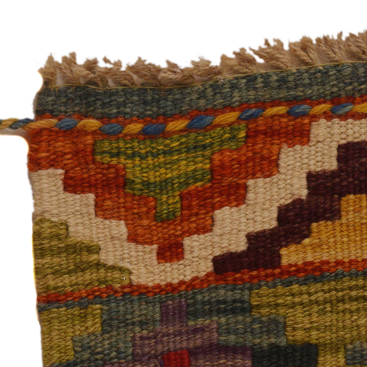 Hand Knotted Afghan Style Kilim 3' 5" x 4' 10" ft / 105 x 147 cm - No. P34973