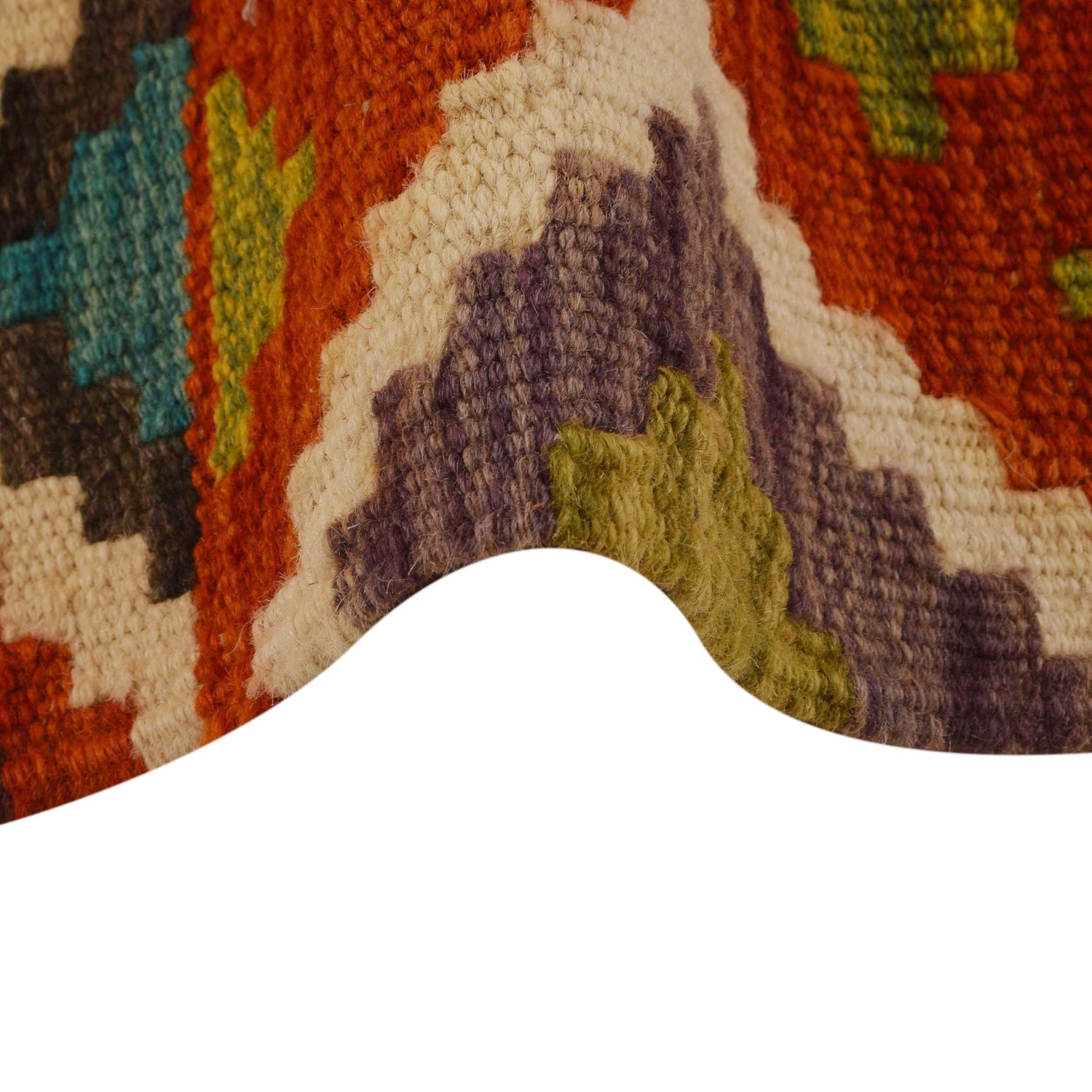 Hand Knotted Afghan Style Kilim 3' 5" x 4' 10" ft / 105 x 147 cm - No. P34973