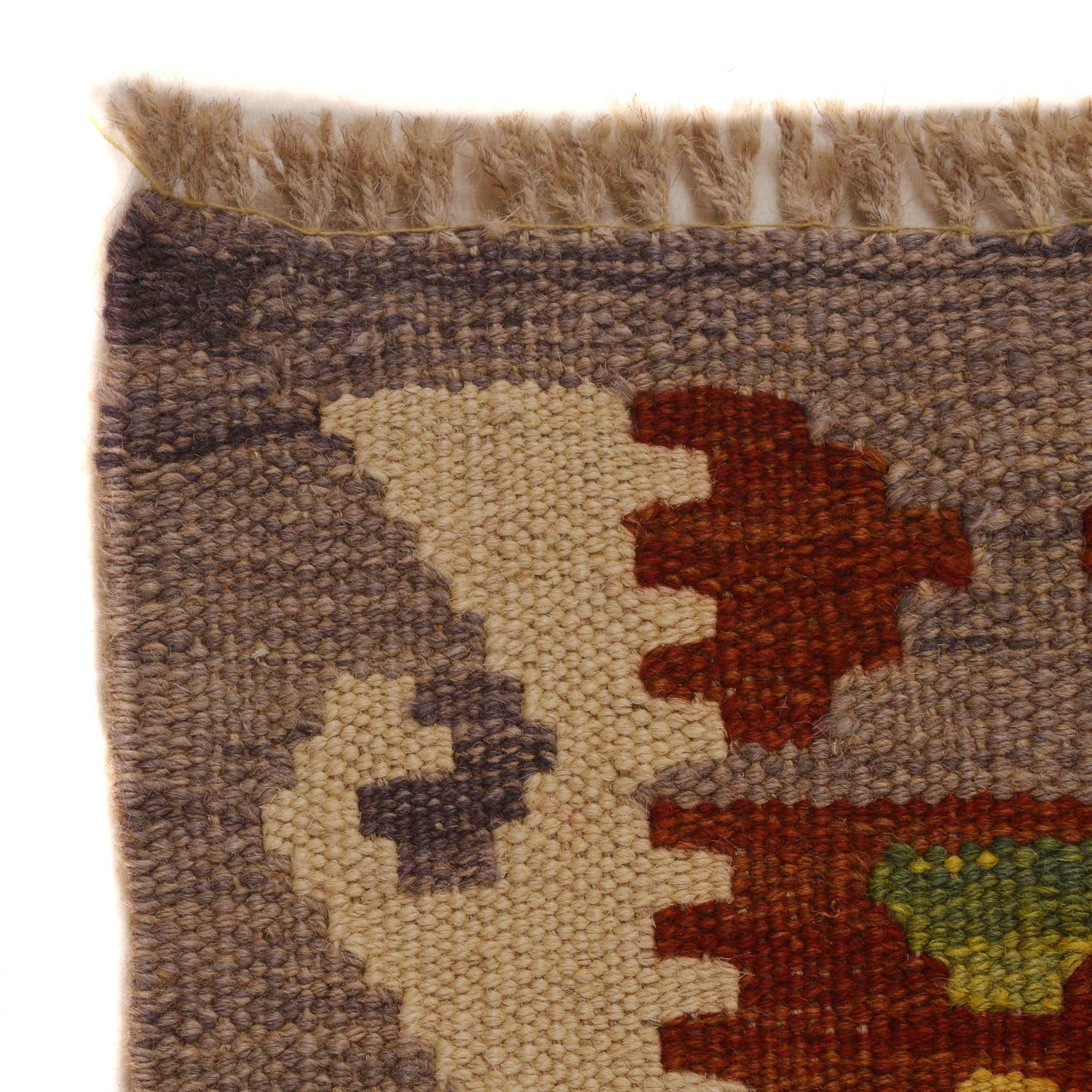 Handmade Turkish Design Wool Kilim 5' 6" x 8' 0" ft / 168 x 245 cm - No. P34982