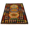 Handmade Turkish Design Wool Kilim 3' 4" x 4' 9" ft / 102 x 146 cm - No. P34987