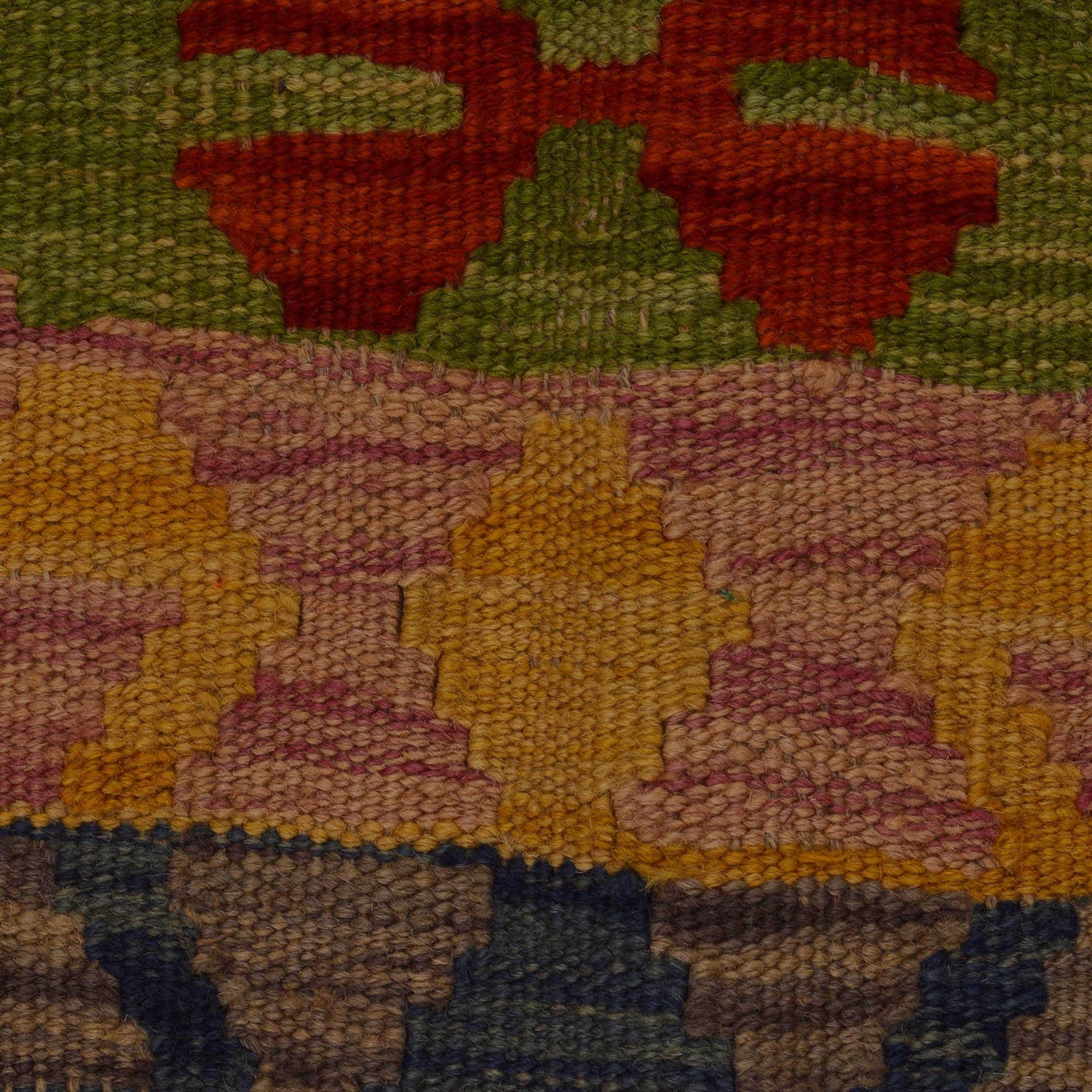 Handmade Turkish Design Wool Kilim 3' 4" x 4' 9" ft / 102 x 146 cm - No. P34987