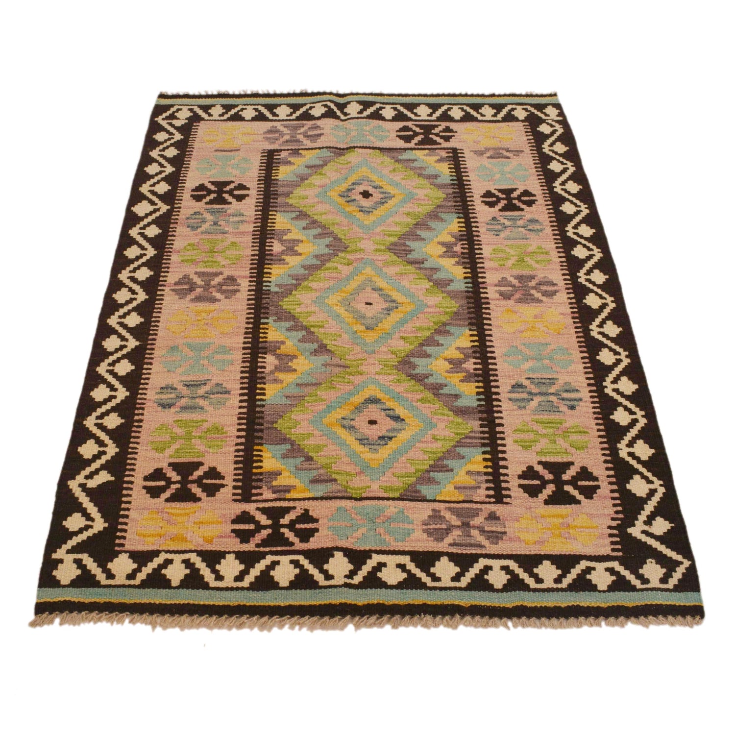 Small Size Chobi Kilim 3' 3" x 4' 10" ft / 98 x 148 cm - No. P34990