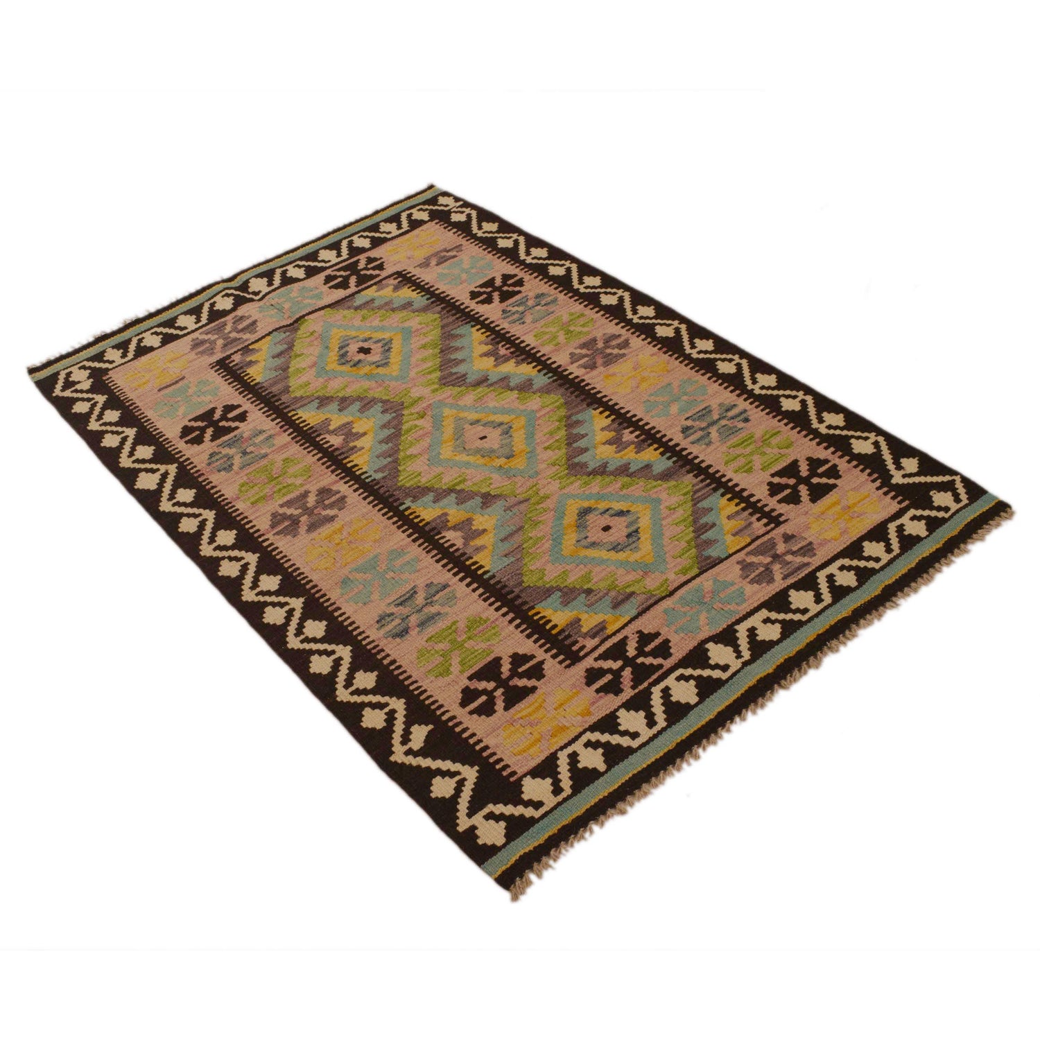 Small Size Chobi Kilim 3' 3" x 4' 10" ft / 98 x 148 cm - No. P34990