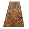 Colorful Flat-Weave Wool Kilim Runner 2' 3"x 6' 5" ft / 69 x 196 cm - No. P34992