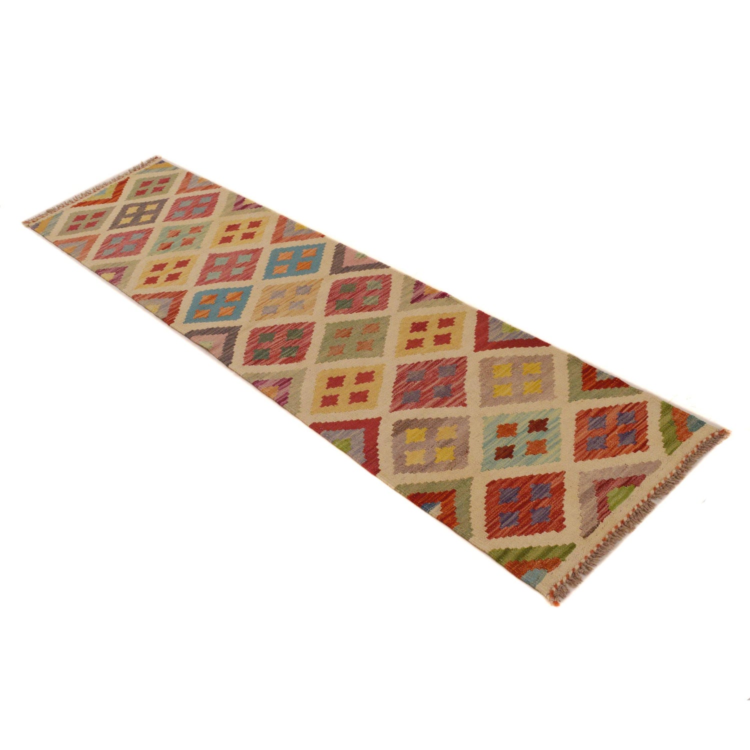 Handmade Vegetable Kilim Runner 1' 8"x 6' 9" ft / 50 x 207 cm - No. P34995