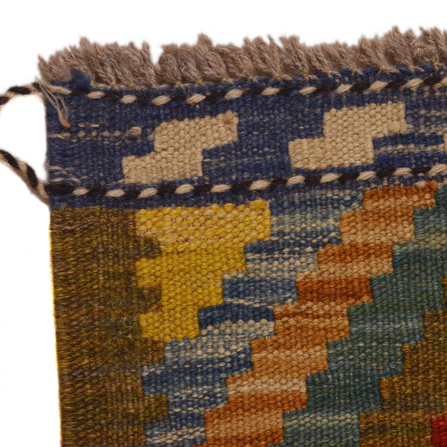 Hand Woven Wool Kelim Runner 2' 0" x 9' 7" ft / 61 x 292 cm - No. P34998