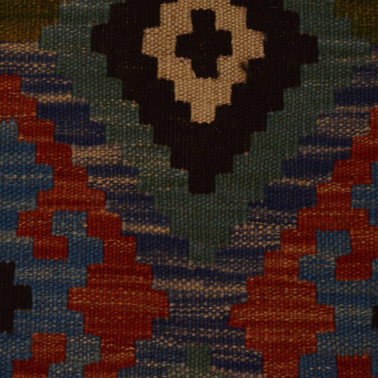 Hand Woven Wool Kelim Runner 2' 0" x 9' 7" ft / 61 x 292 cm - No. P34998