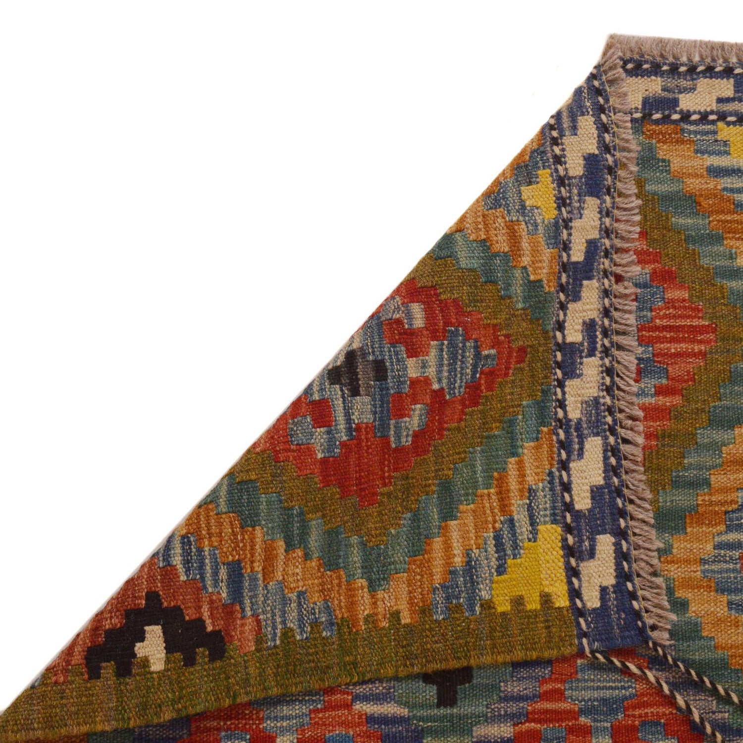 Hand Woven Wool Kelim Runner 2' 0" x 9' 7" ft / 61 x 292 cm - No. P34998