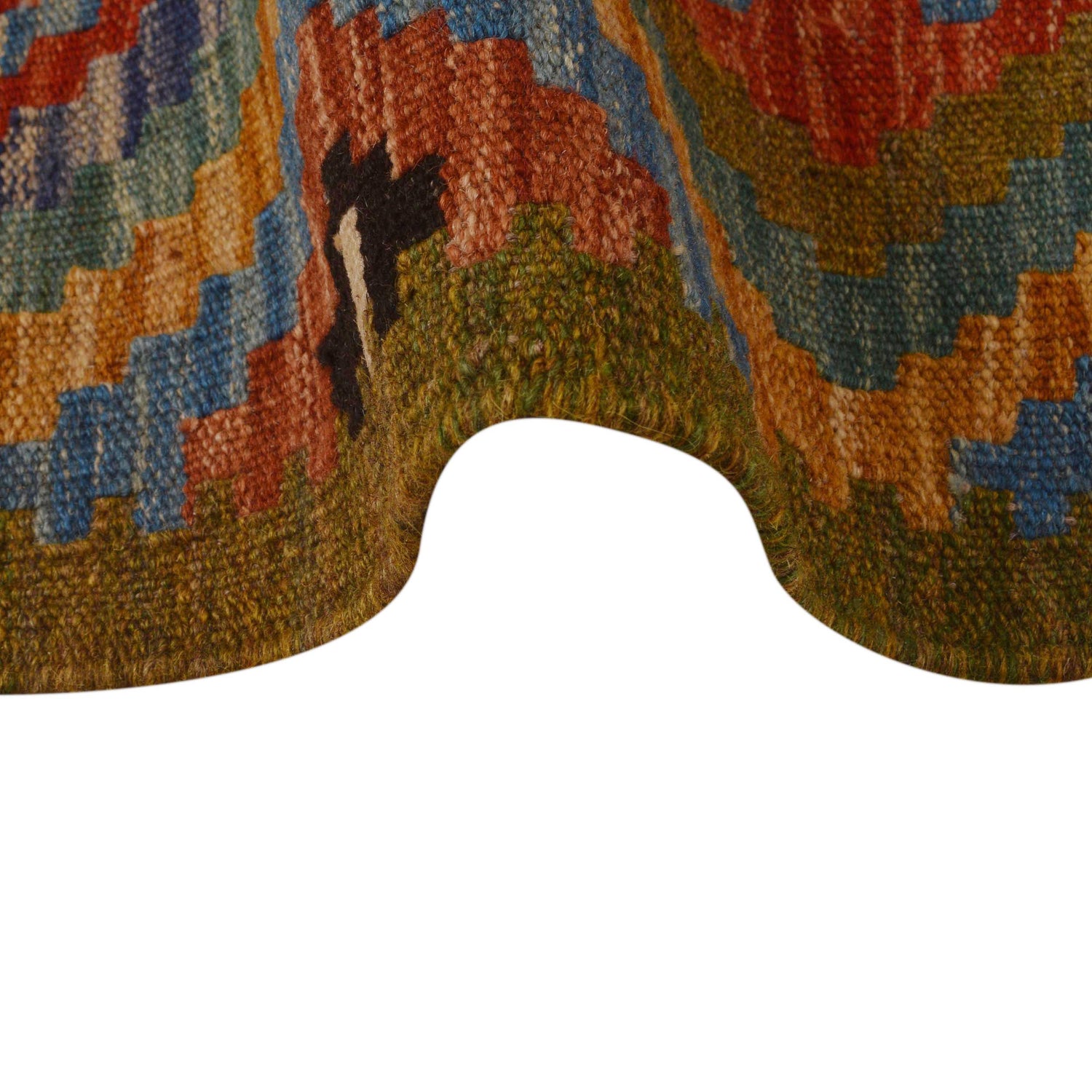 Hand Woven Wool Kelim Runner 2' 0" x 9' 7" ft / 61 x 292 cm - No. P34998