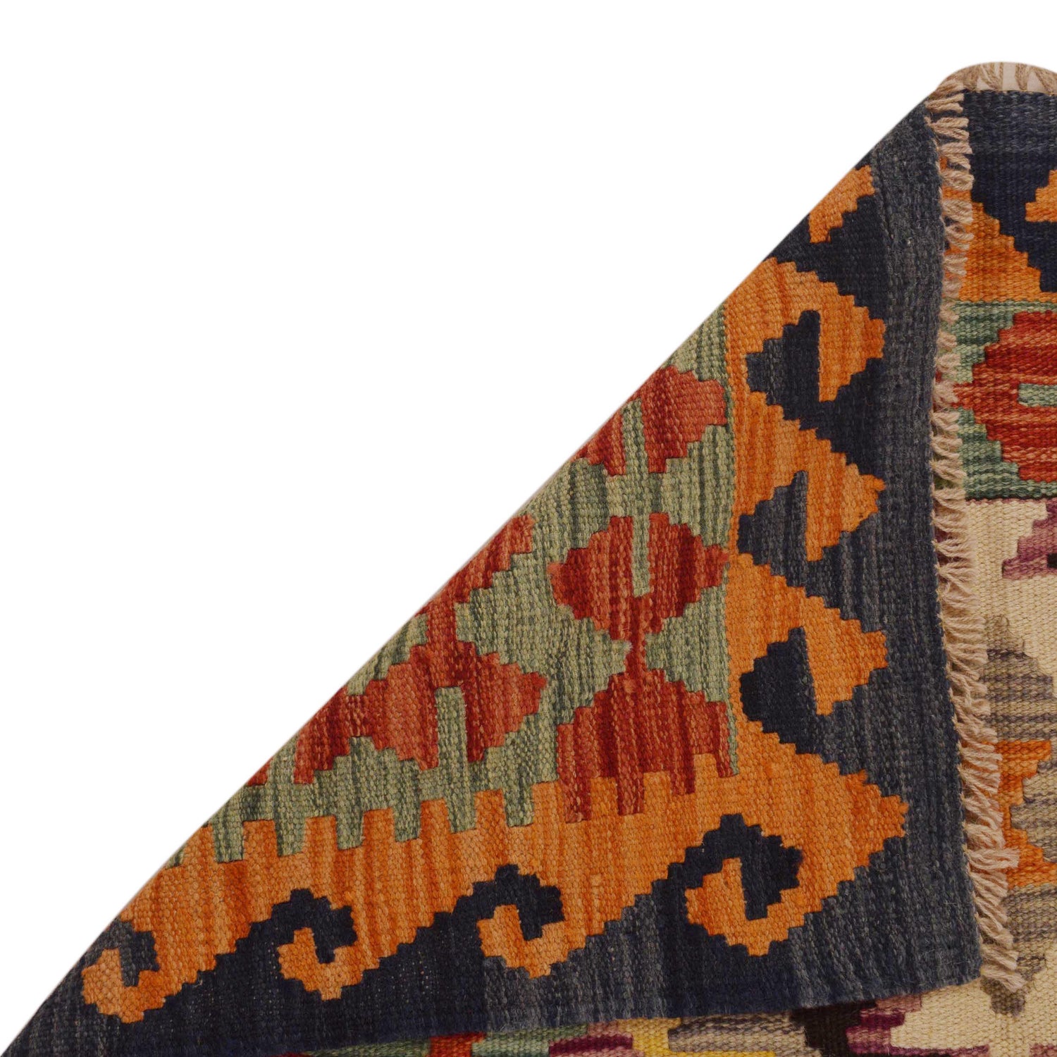 Handmade Afghan Vegetable Kilim 3' 2" x 4' 10" ft / 97 x 147 cm - No. P35001