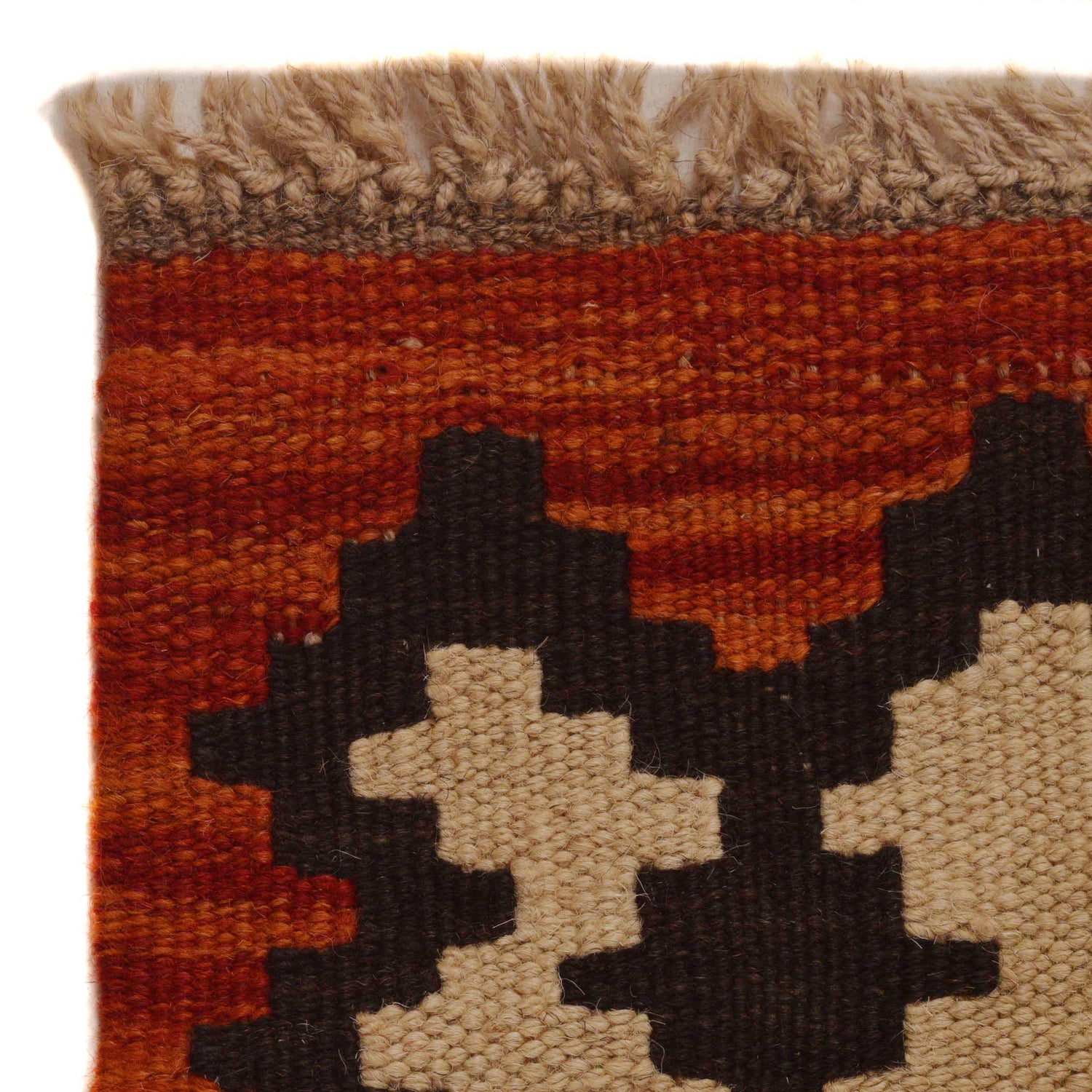 Hand Woven Wool Kelim 4' 6" x 6' 3" ft / 138 x 190 cm - No. P35003