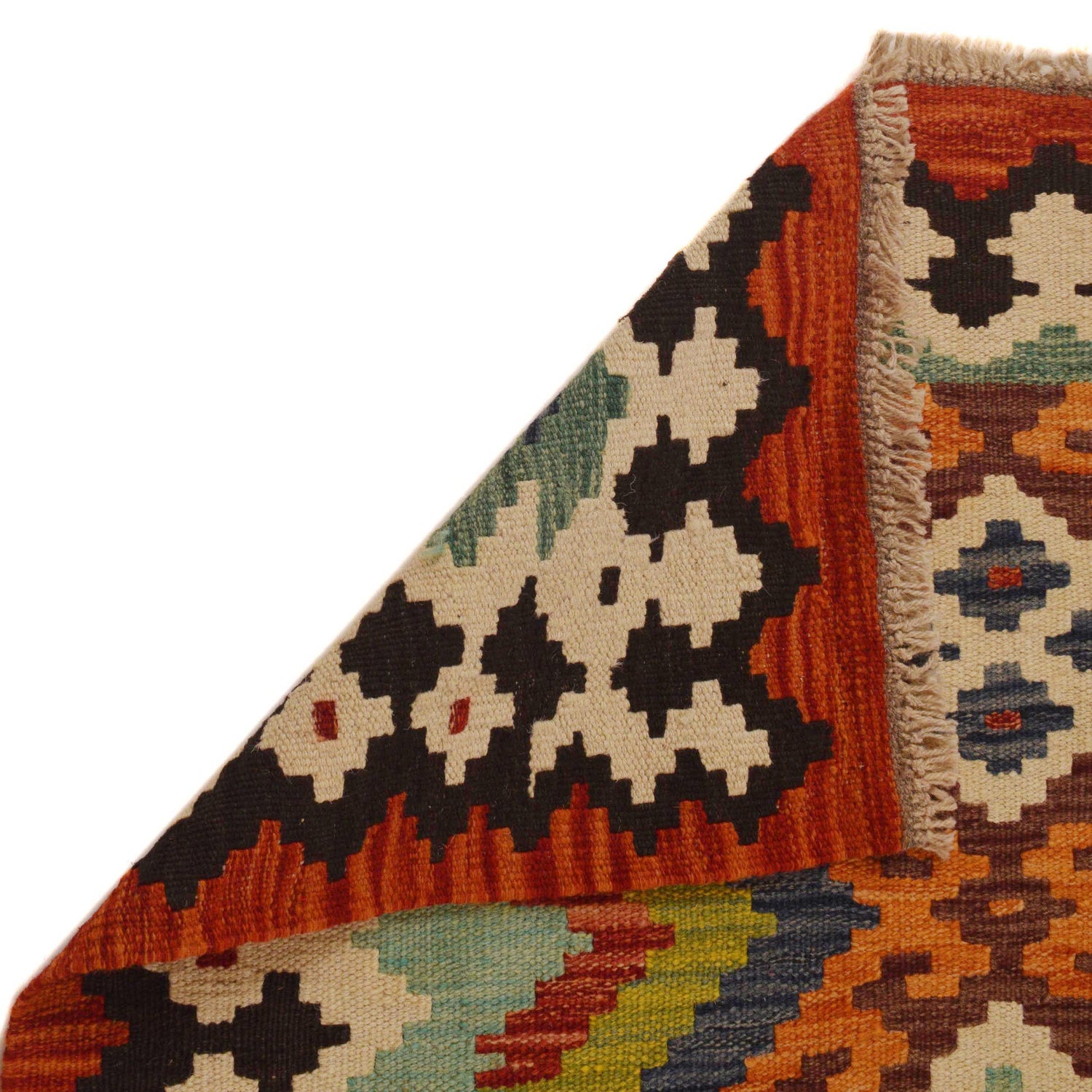 Hand Woven Wool Kelim 4' 6" x 6' 3" ft / 138 x 190 cm - No. P35003