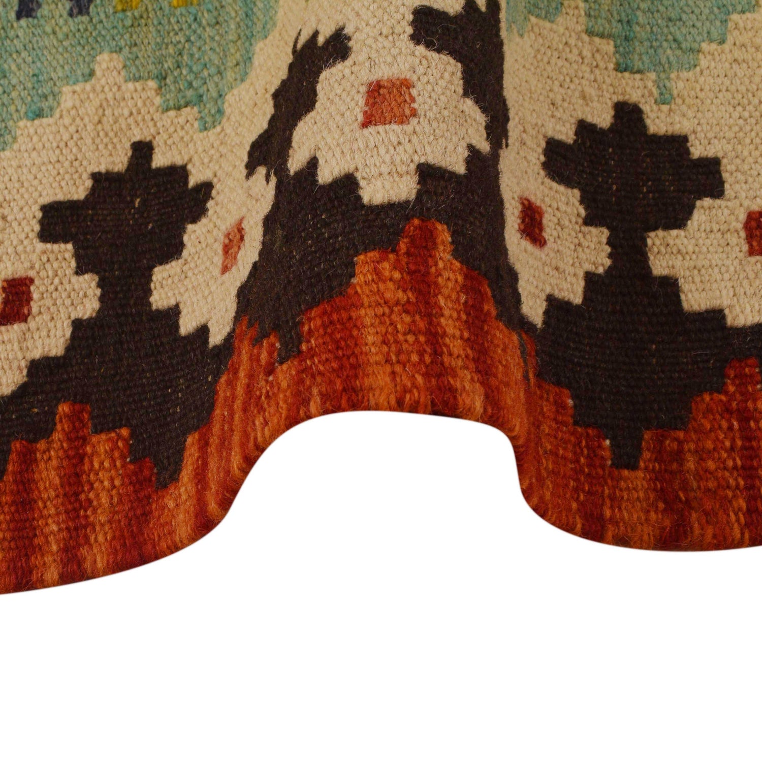 Hand Woven Wool Kelim 4' 6" x 6' 3" ft / 138 x 190 cm - No. P35003