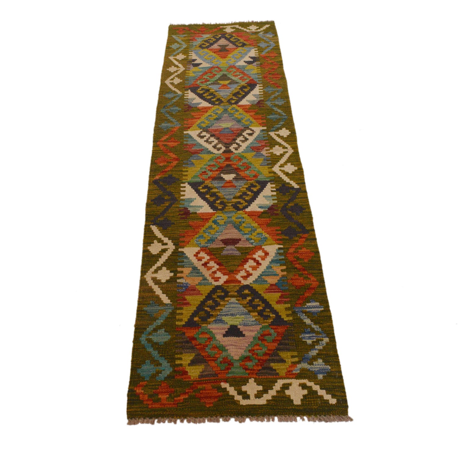 Handmade Vegetable Kelim Runner 1' 8"x 6' 8" ft / 51 x 204 cm - No. P35004