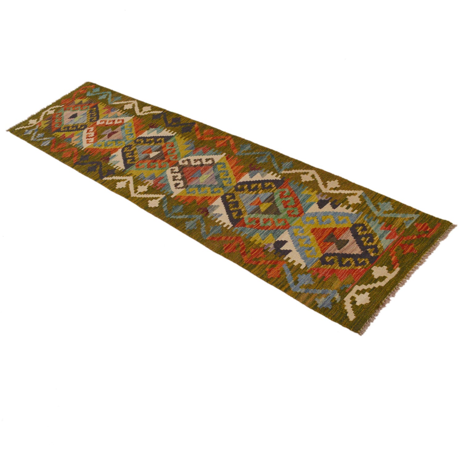Handmade Vegetable Kelim Runner 1' 8"x 6' 8" ft / 51 x 204 cm - No. P35004
