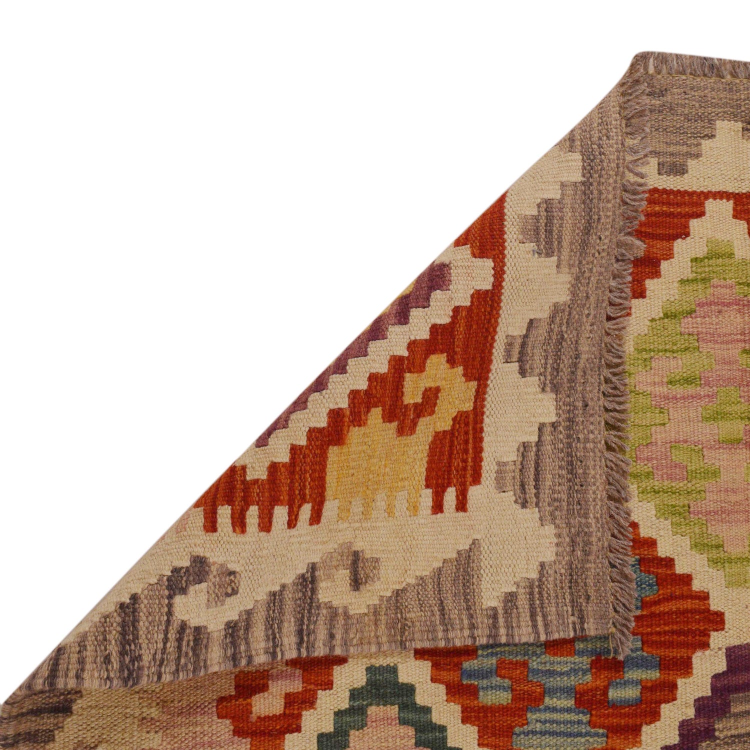 Hand Knotted Flatweave Kilim 3' 7" x 5' 1" ft / 108 x 155 cm - No. P35005