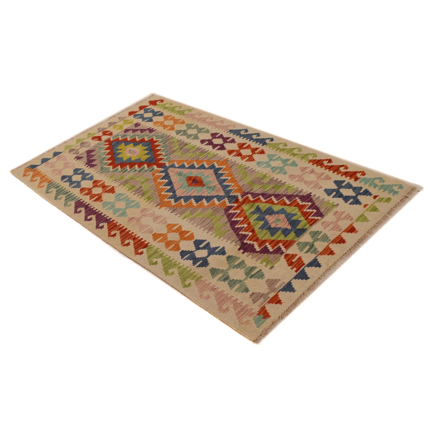 Hand Knotted Flatweave Kilim 3' 3" x 5' 5" ft / 98 x 166 cm - No. P35007